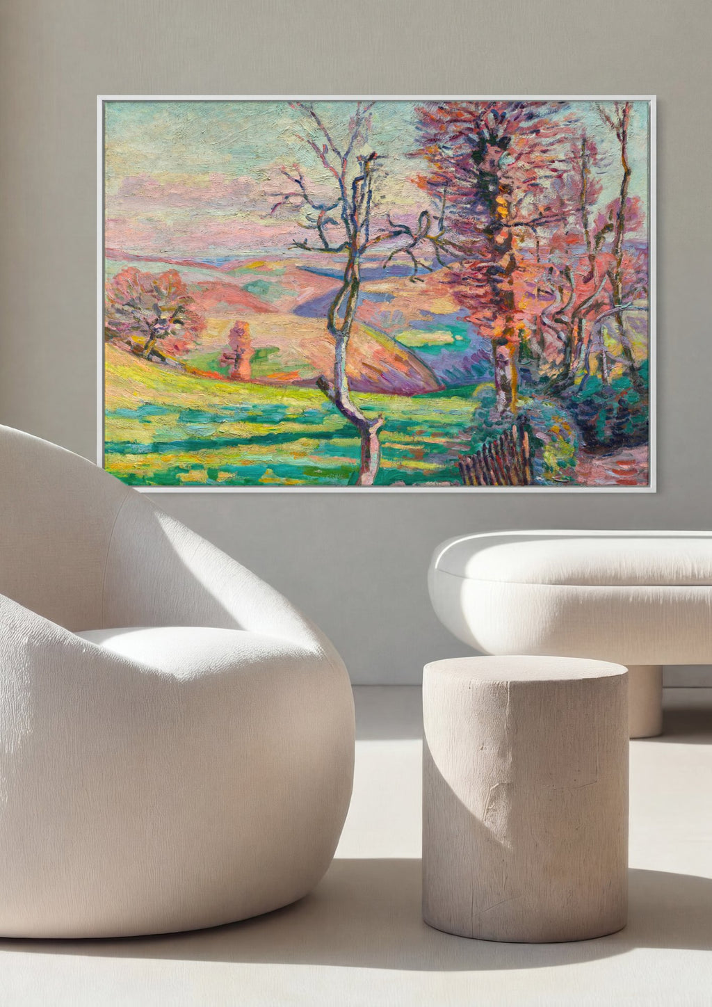 Quadro Decorativo Paisagem com Árvores - Armand Guillaumin em ambiente decorado