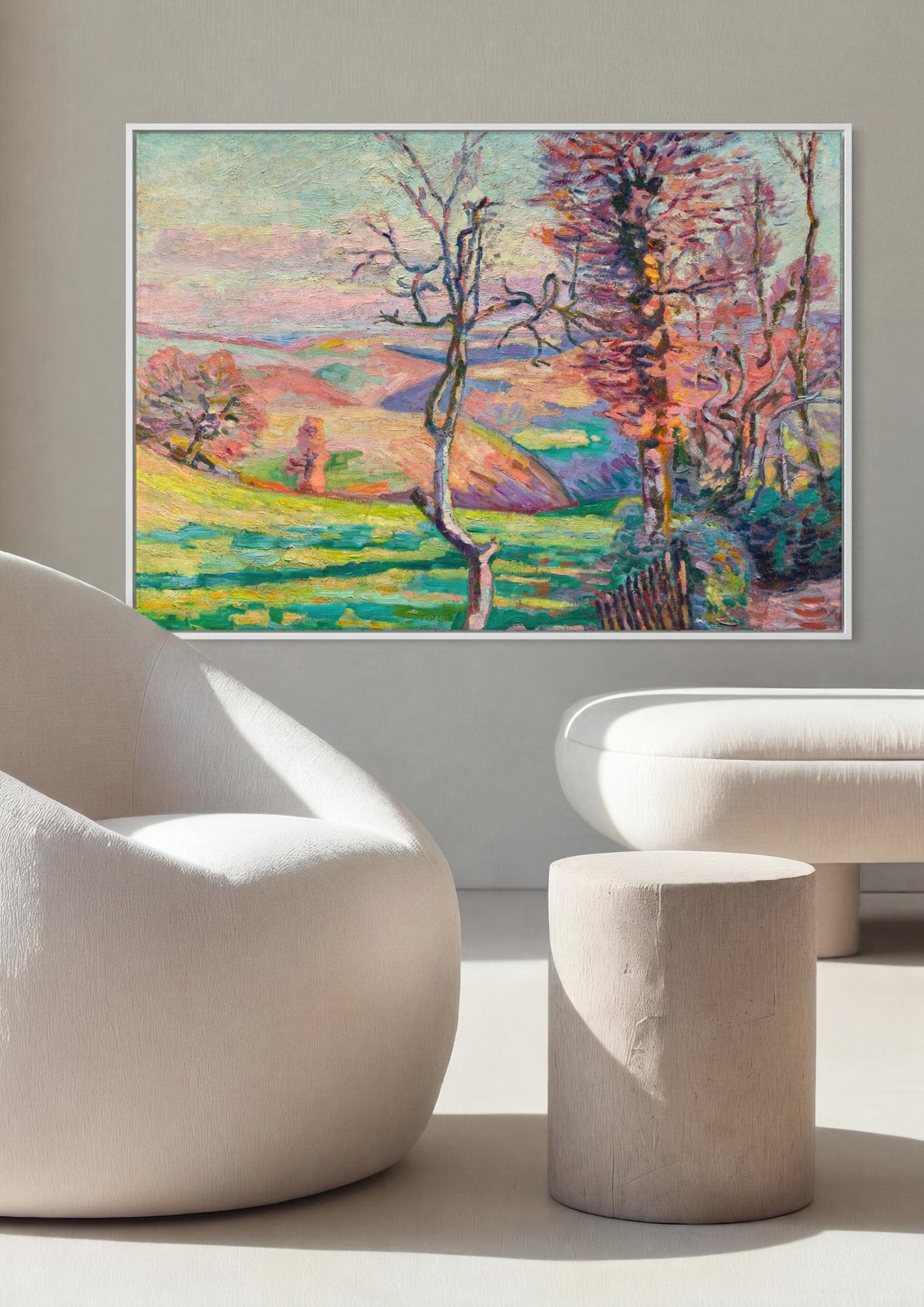 Quadro Decorativo Paisagem com Árvores - Armand Guillaumin em ambiente decorado