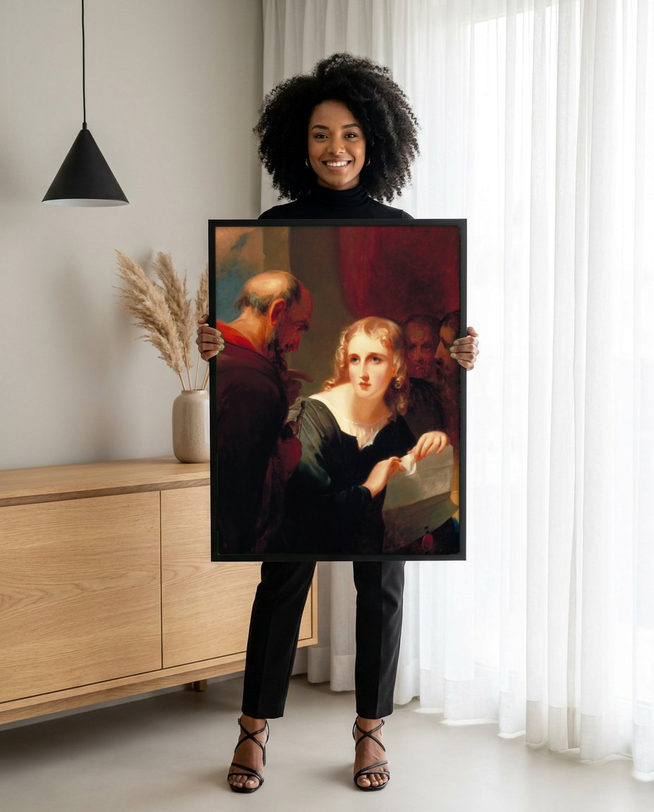 Quadro Decorativo: Cena de Drama - Thomas Sully | modelo apresentando o quadro emoldurado