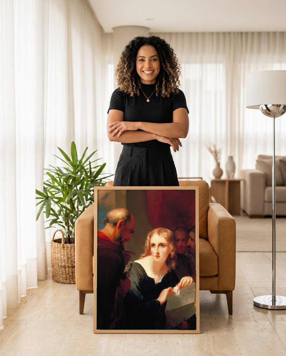 Quadro Decorativo: Cena de Drama - Thomas Sully | modelo apresentando o quadro emoldurado