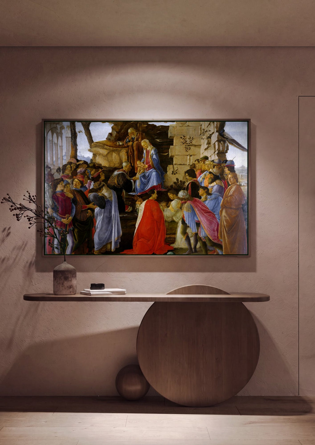 Quadro Decorativo A Adoração dos Magos - Botticelli em ambiente decorado