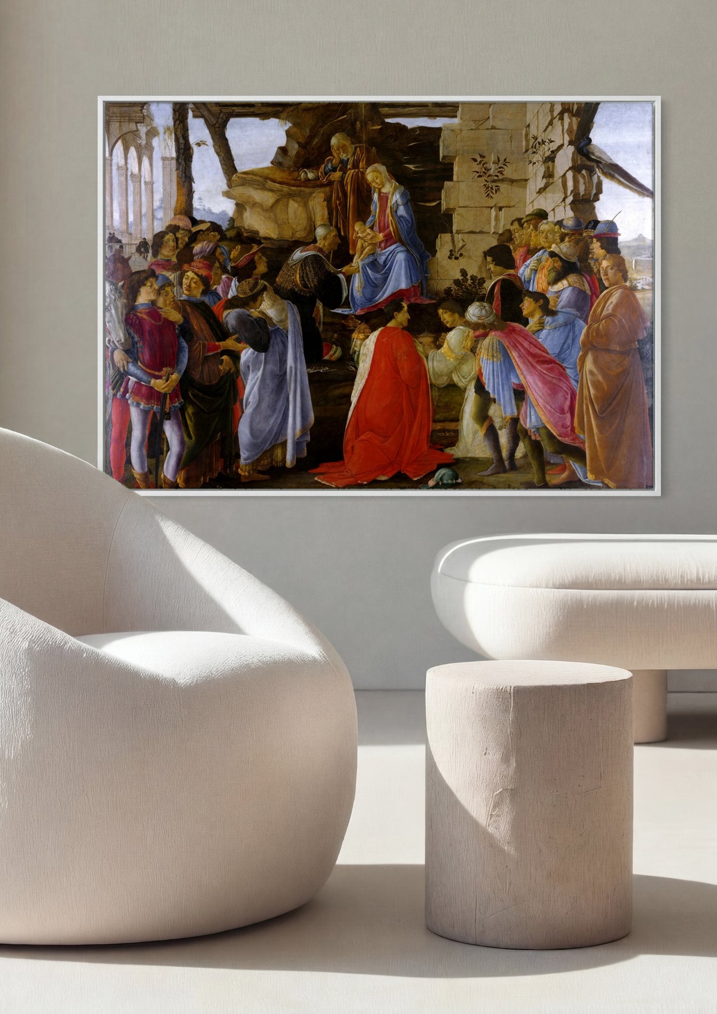 Quadro Decorativo A Adoração dos Magos - Botticelli em ambiente decorado