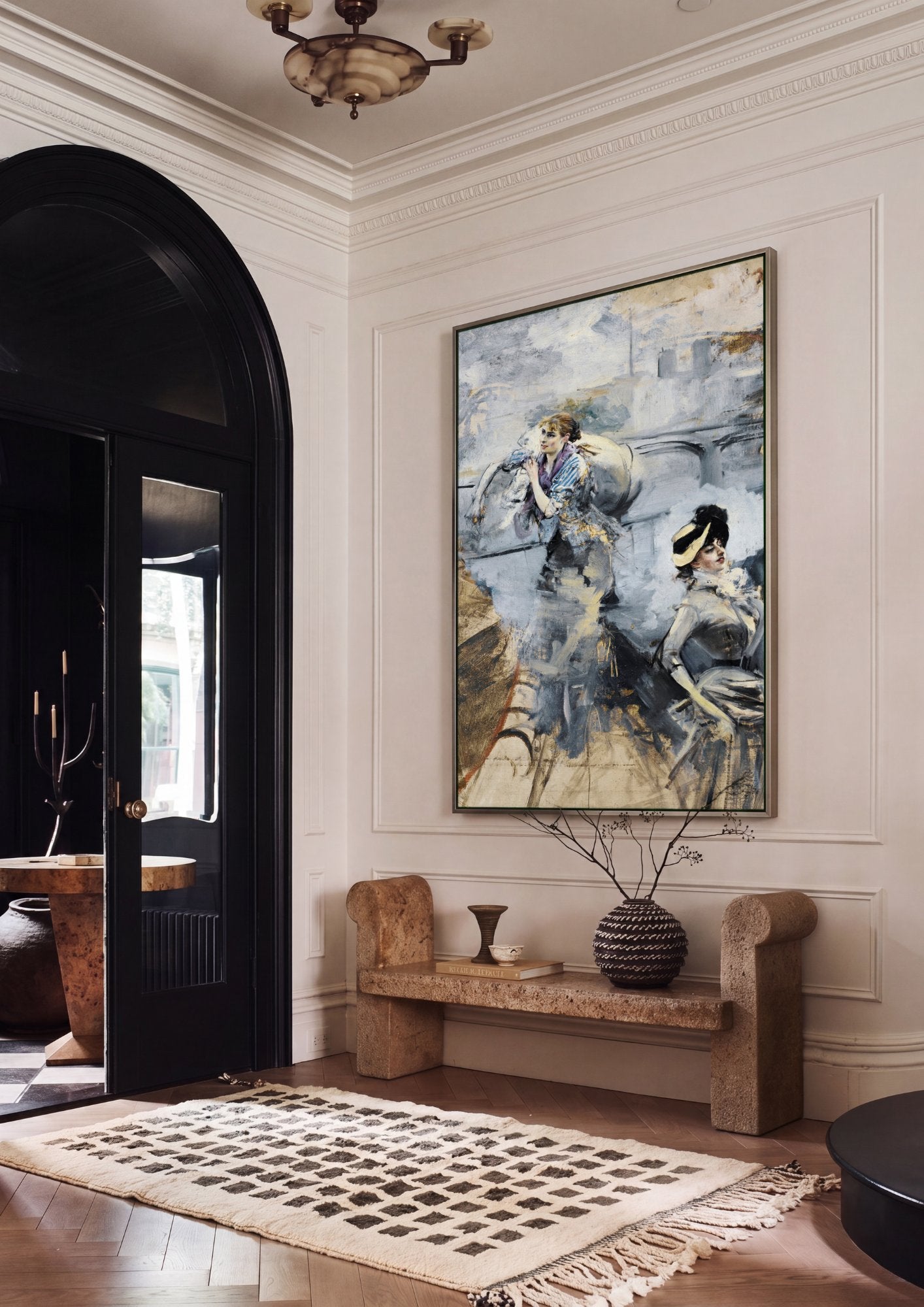 Quadro Decorativo Duas Damas Elegantes - Boldini em ambiente decorado