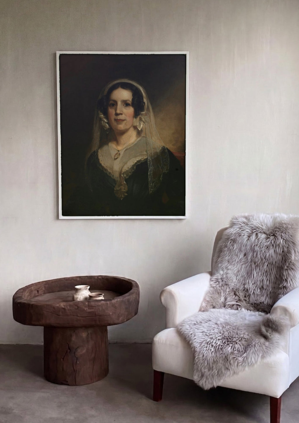 Quadro Decorativo Senhora com Véu - Thomas Sully | quadro emoldurado na parede