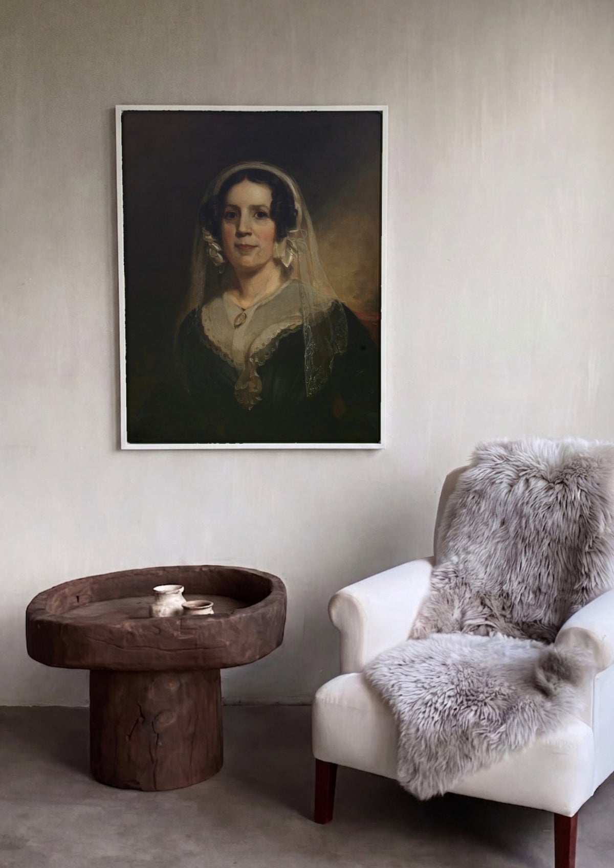 Quadro Decorativo Senhora com Véu - Thomas Sully | quadro emoldurado na parede