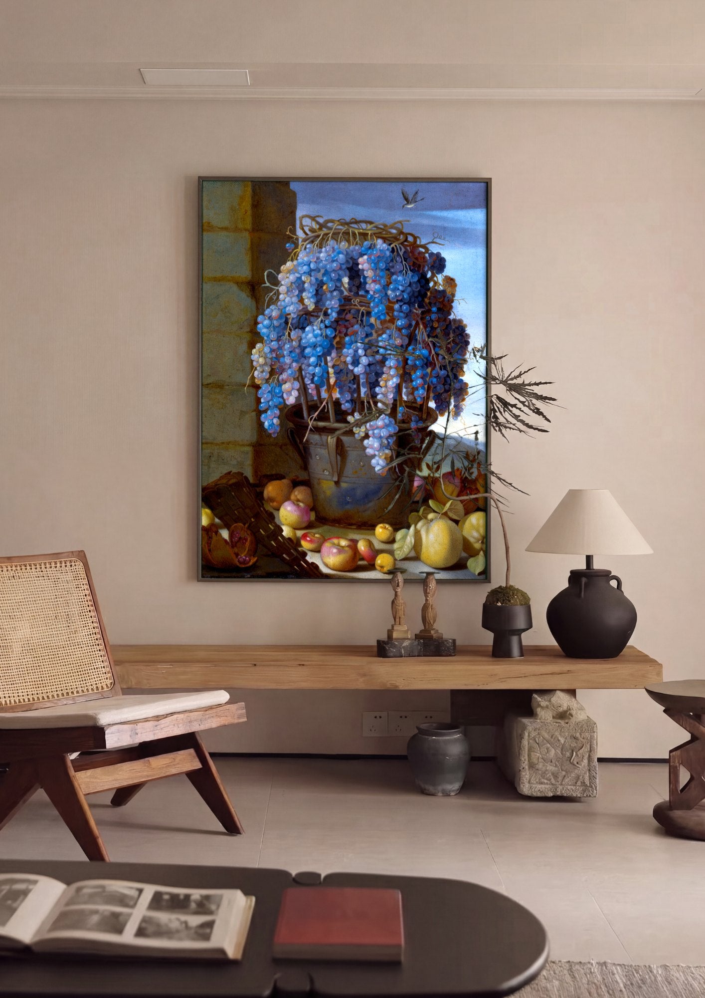 Quadro Decorativo Natureza-Morta com Uvas e Outras Frutas - Luca Forte | quadro emoldurado na parede