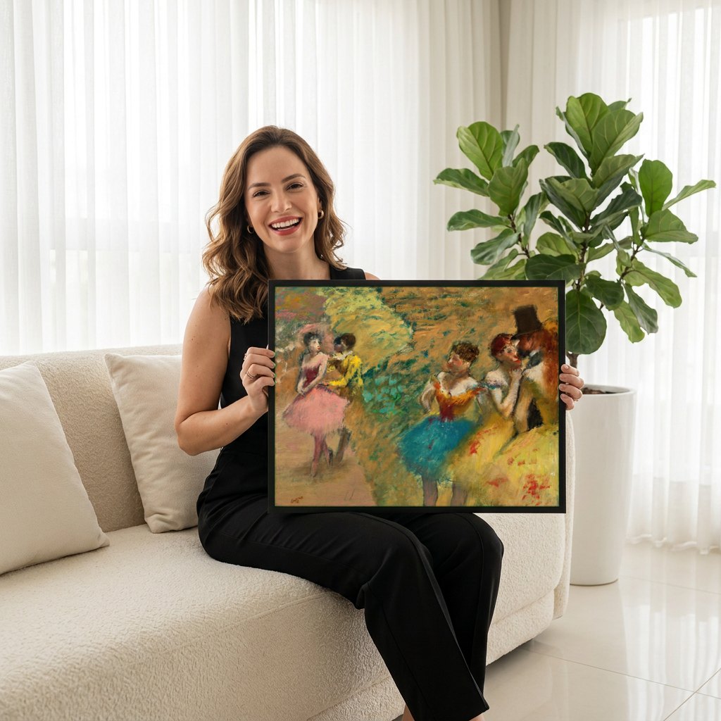 Quadro Decorativo Ballet - Edgar Degas | modelo apresentando o quadro emoldurado