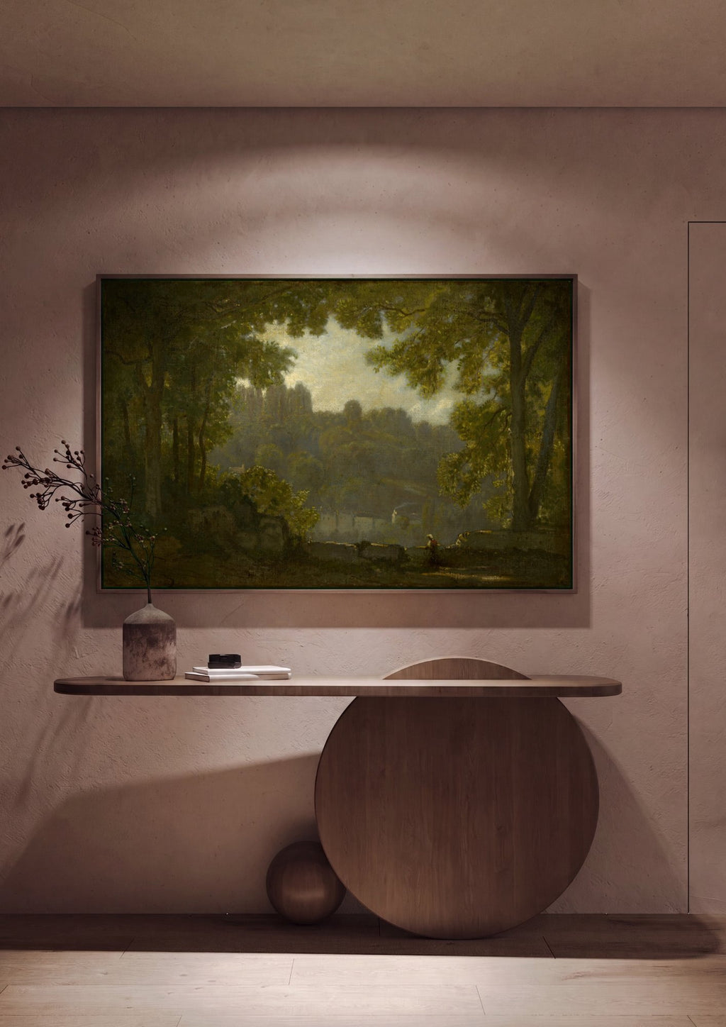 Quadro Decorativo Paisagem com Figuras - Corot em ambiente decorado