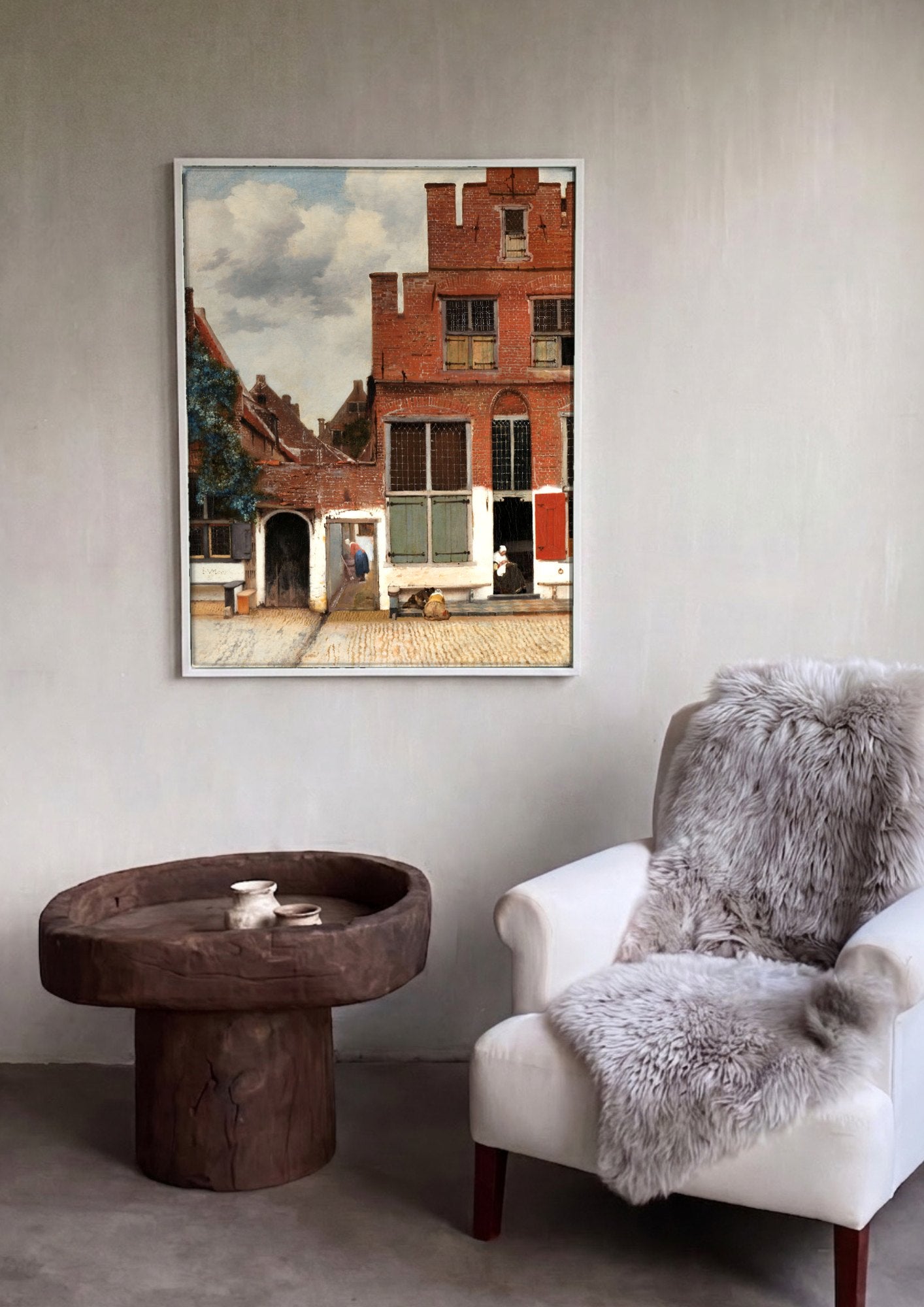 Quadro Decorativo A Rua Pequena - Johannes Vermeer | quadro emoldurado na parede