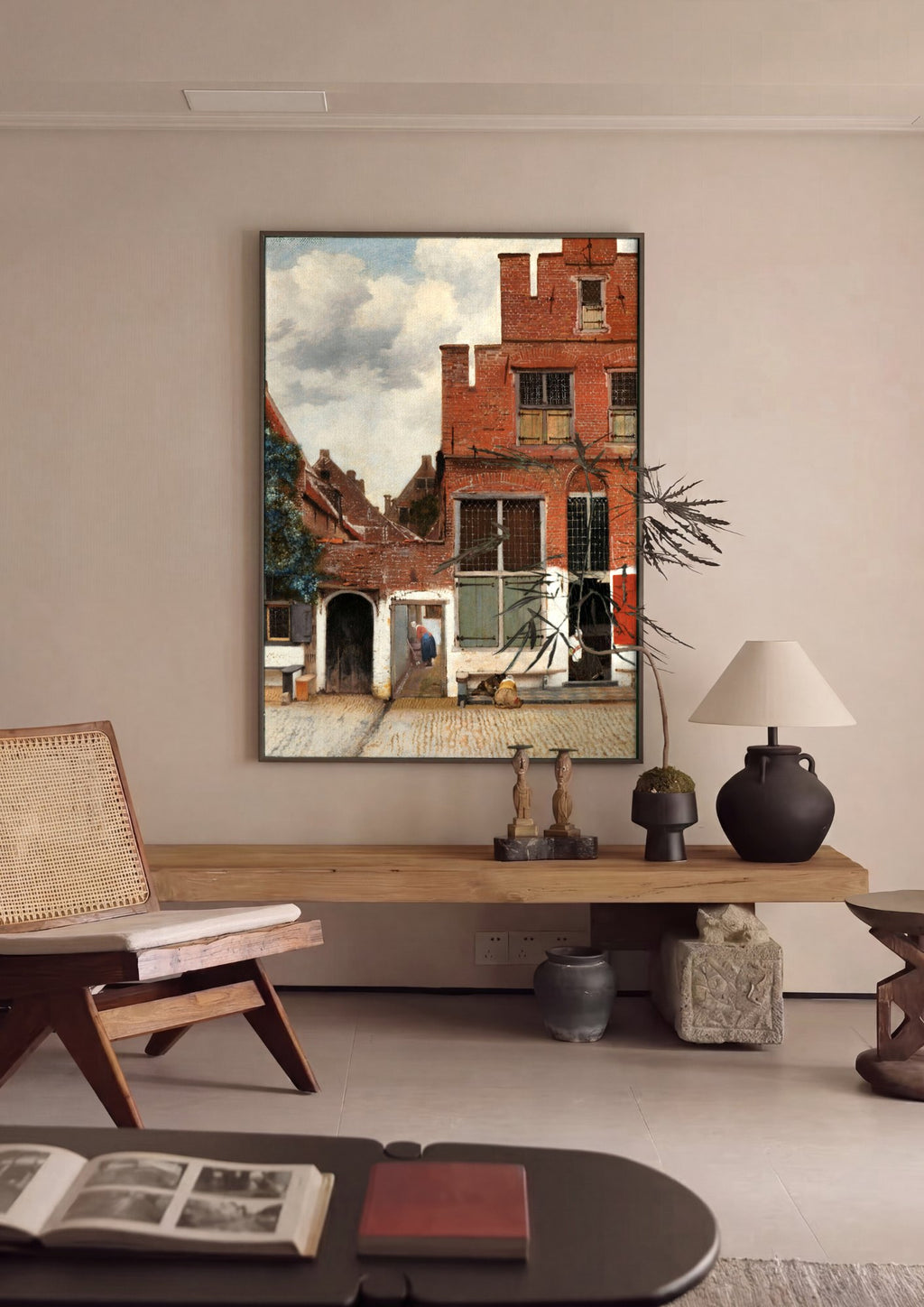 Quadro Decorativo A Rua Pequena - Johannes Vermeer | quadro emoldurado na parede