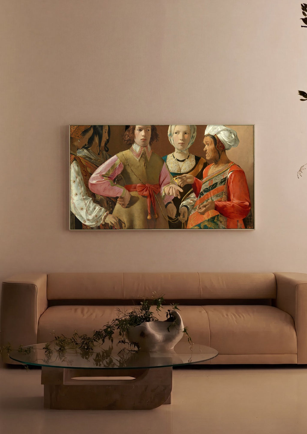 Quadro Decorativo A Enganadora - Georges de La Tour em ambiente decorado