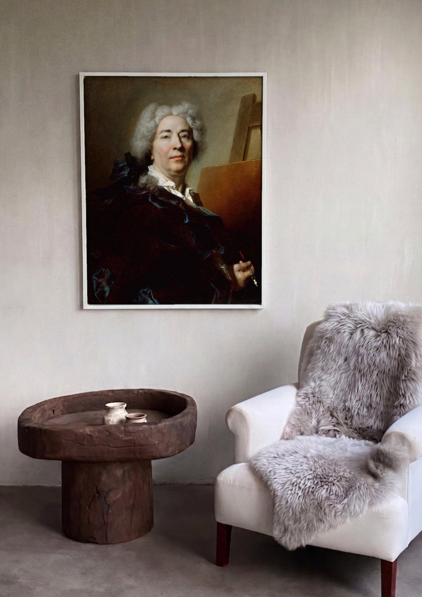 Quadro Decorativo Autorretrato - Nicolas de Largillière em ambiente decorado
