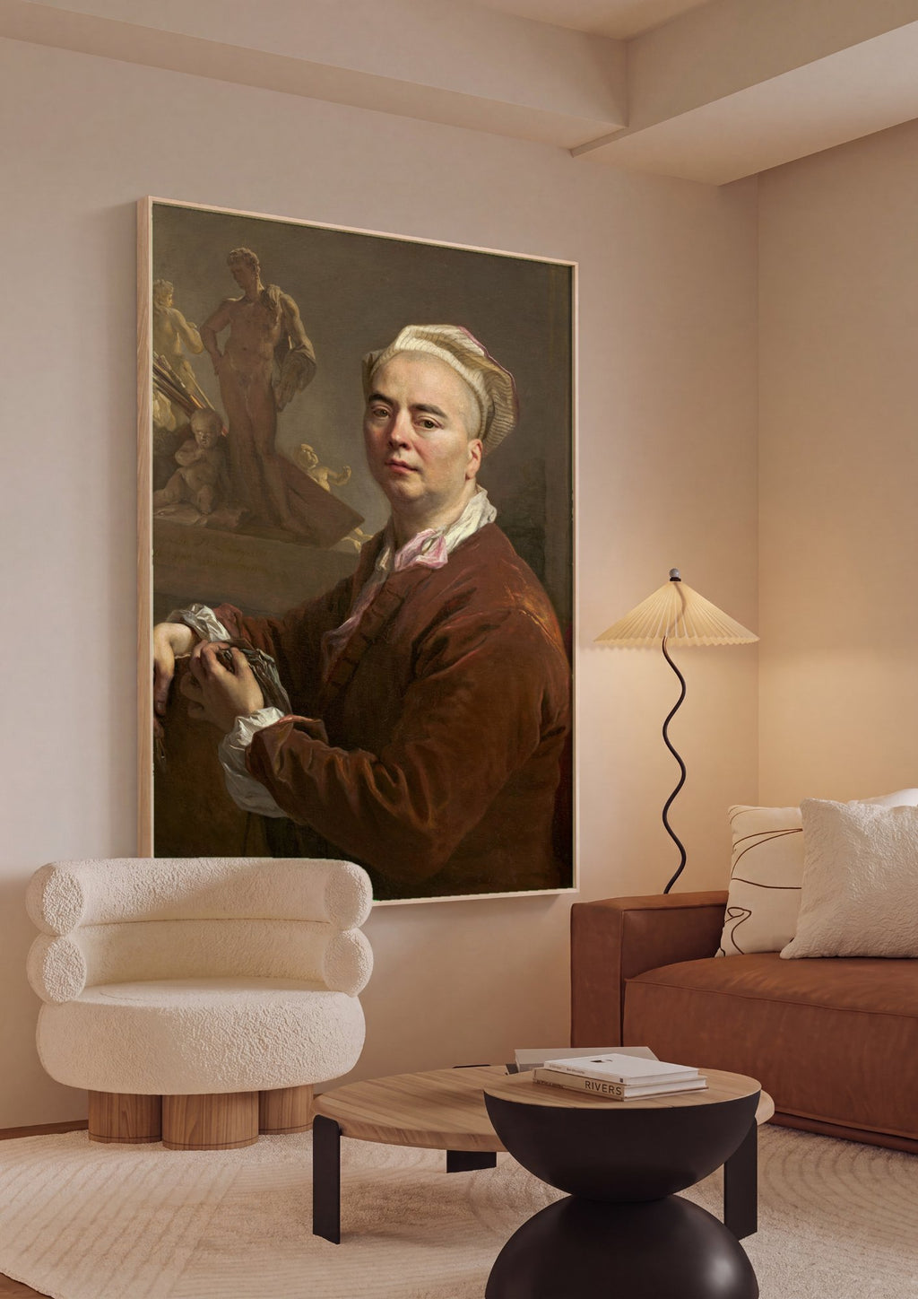 Quadro Decorativo Autorretrato - Nicolas de Largillière em ambiente decorado
