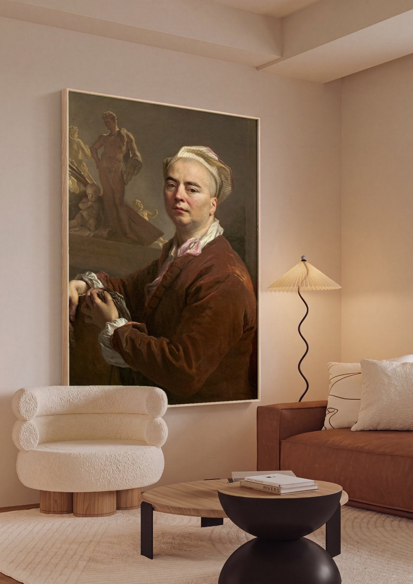 Quadro Decorativo Autorretrato - Nicolas de Largillière em ambiente decorado