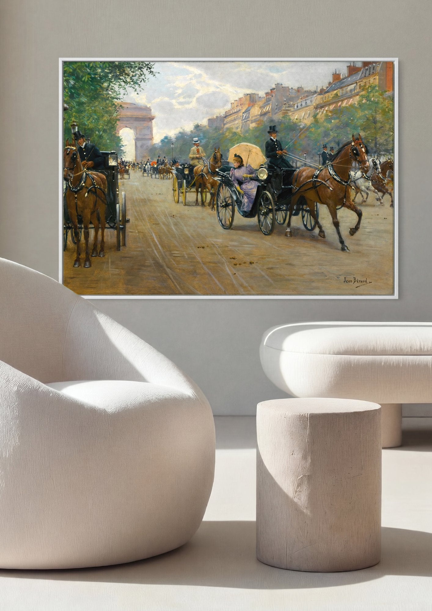 Quadro Decorativo A Avenida dos Champs-Élysées - Jean Béraud em ambiente decorado