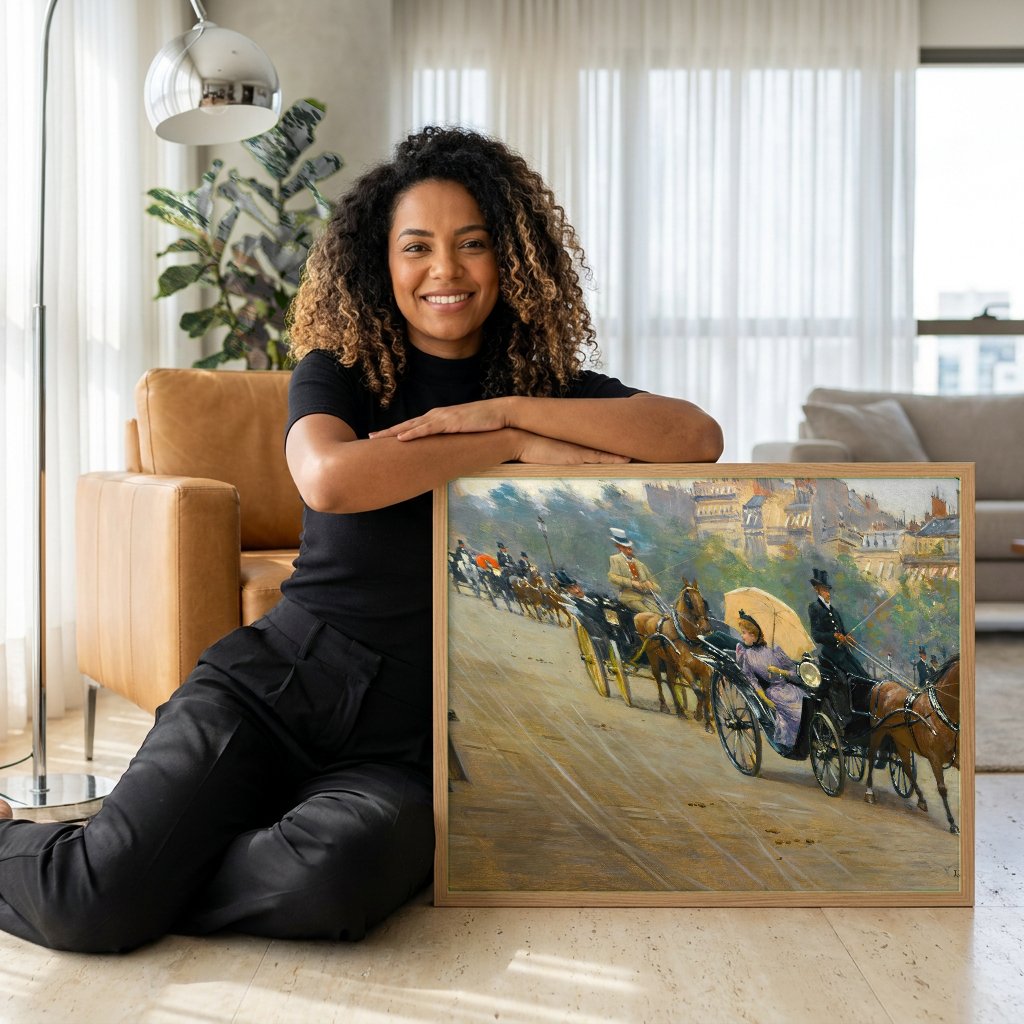Quadro Decorativo A Avenida dos Champs-Élysées - Jean Béraud com modelo em ambiente
