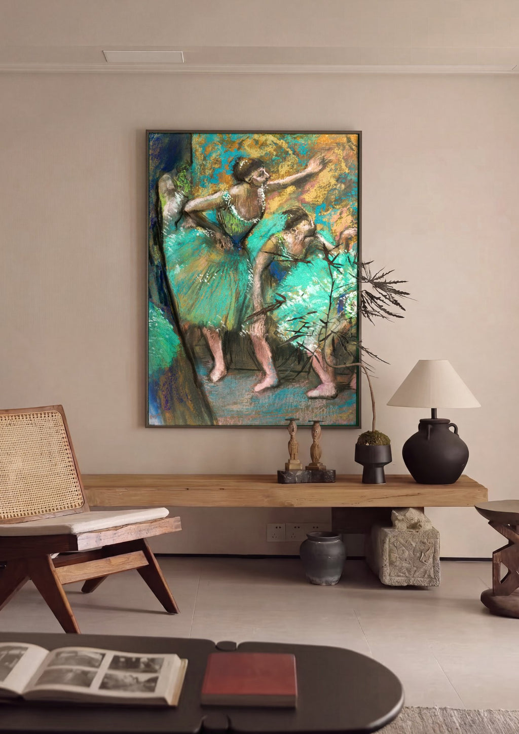 Quadro Decorativo Ballet de Bailarinas - Edgar Degas em ambiente decorado