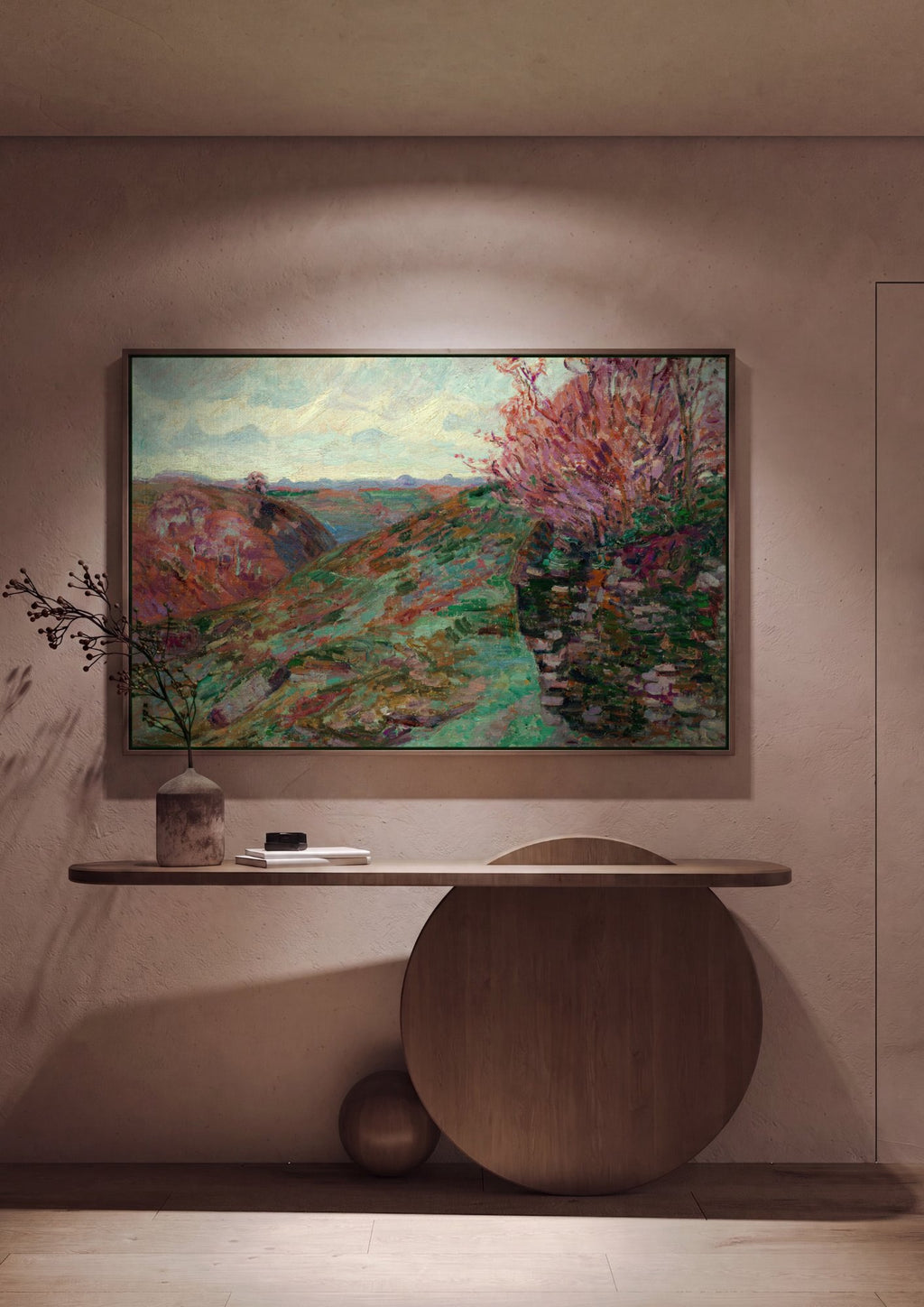 Quadro Decorativo Paisagem com Árvores em Flor - Armand Guillaumin em ambiente decorado