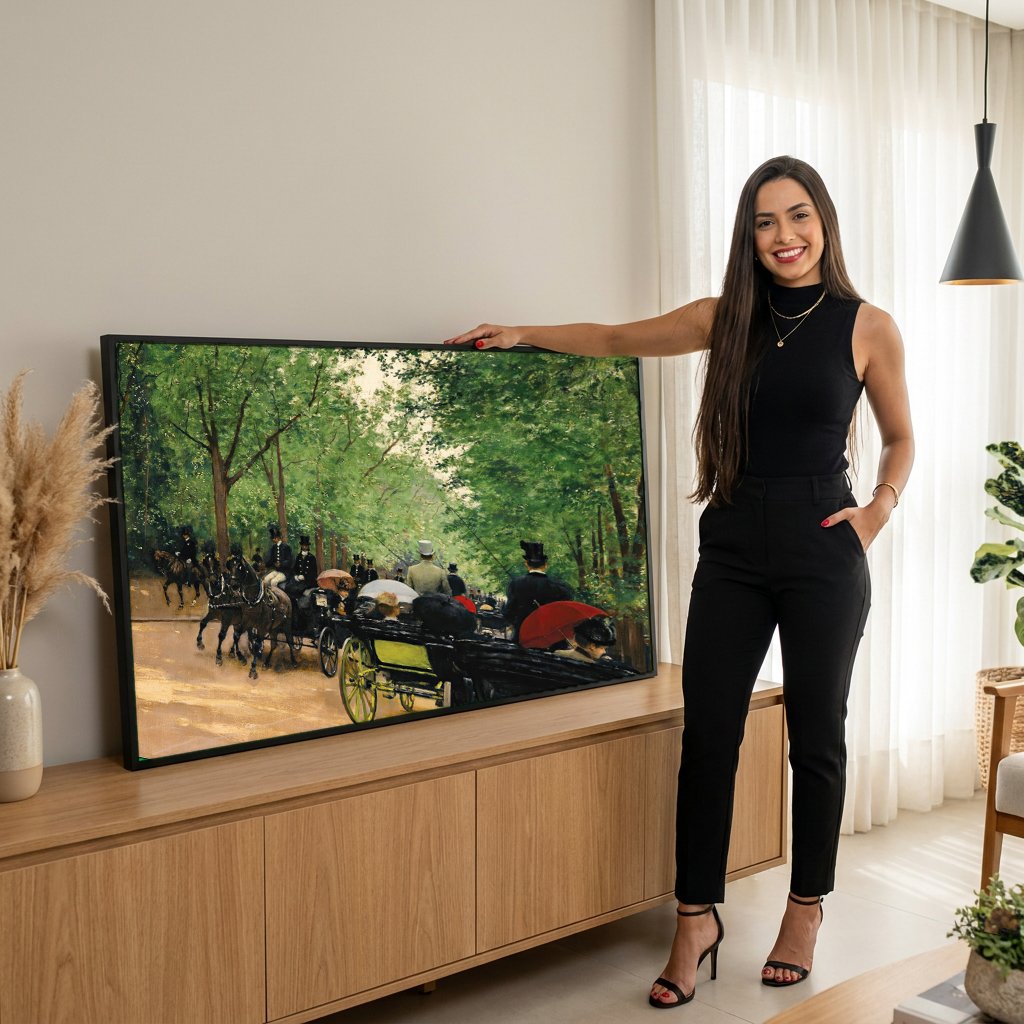 Quadro Decorativo A Avenida dos Champs-Élysées - Jean Béraud com modelo em ambiente