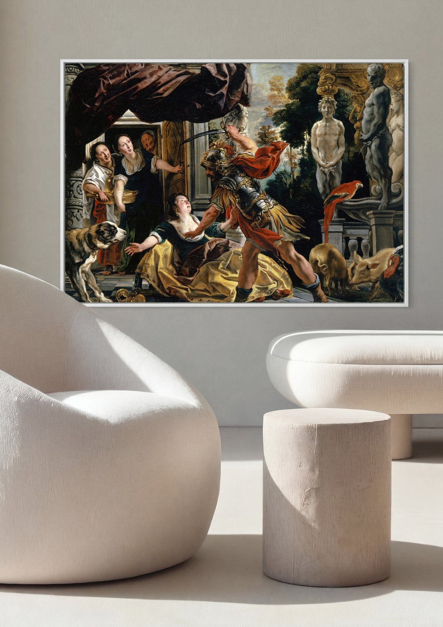 Quadro Decorativo A Fuga de Lot e Suas Filhas - Jacob Jordaens em ambiente decorado
