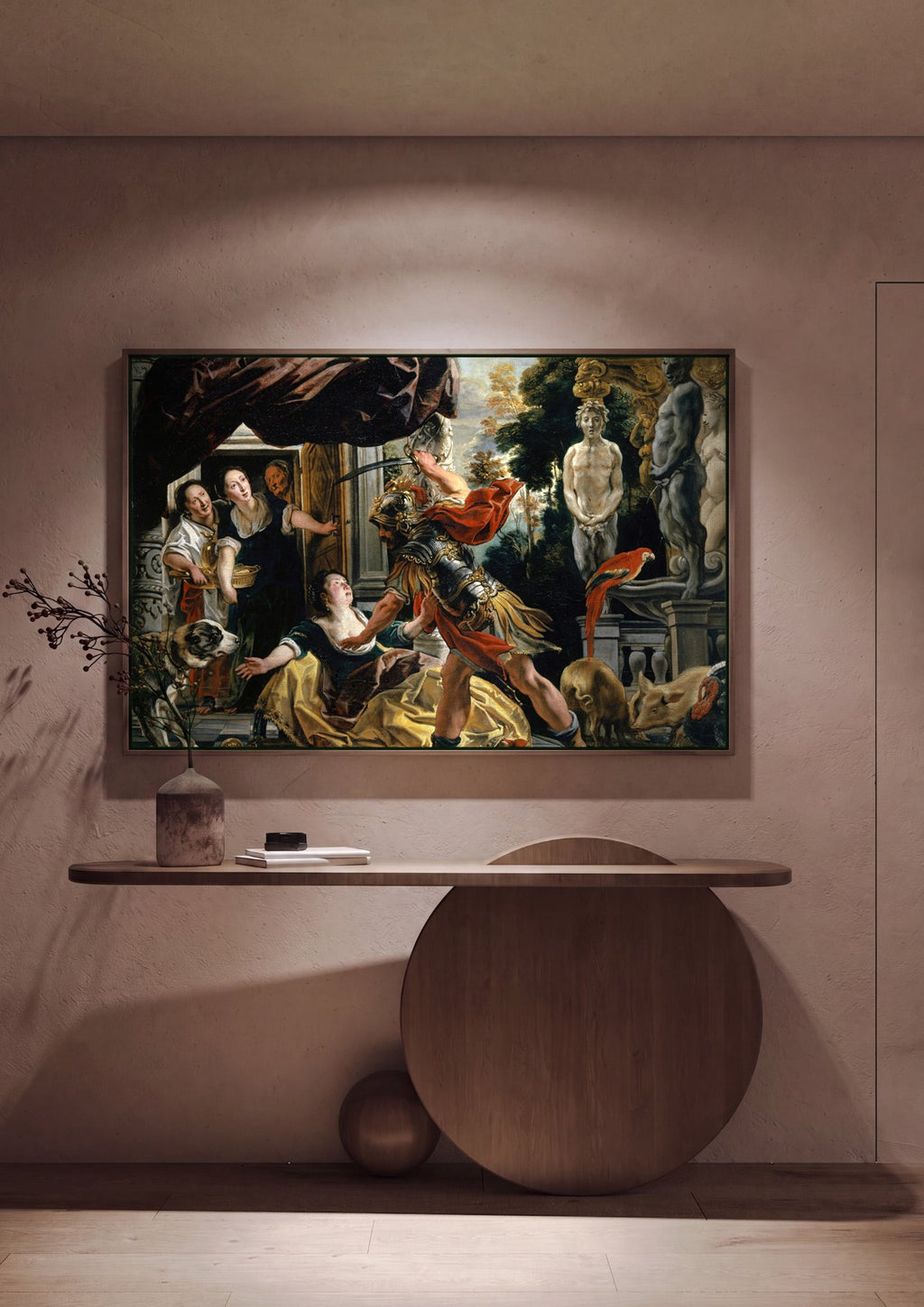 Quadro Decorativo A Fuga de Lot e Suas Filhas - Jacob Jordaens em ambiente decorado