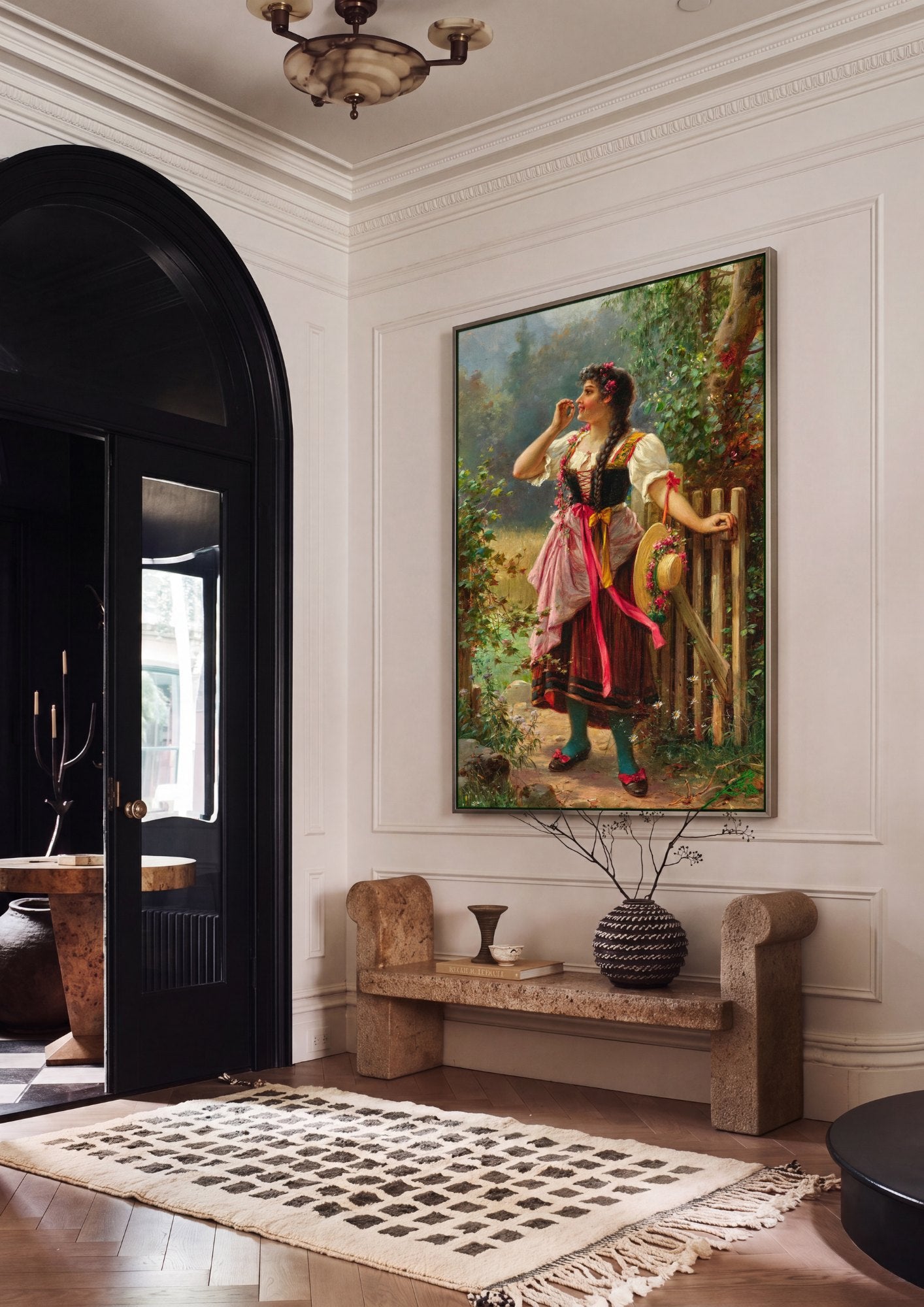Quadro Decorativo A Jovem e o Campo - Hans Zatzka | quadro emoldurado na parede