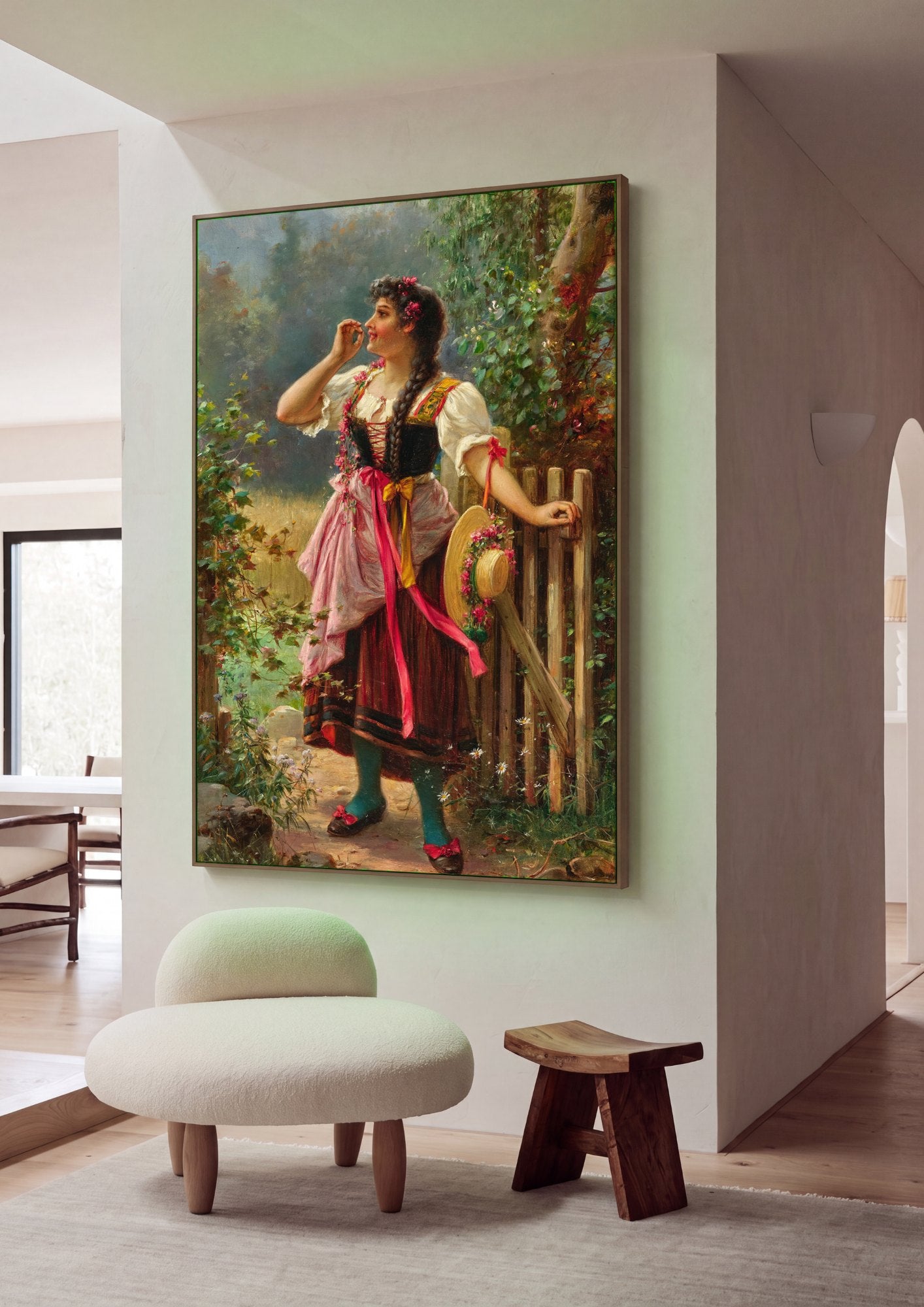Quadro Decorativo A Jovem e o Campo - Hans Zatzka | quadro emoldurado na parede