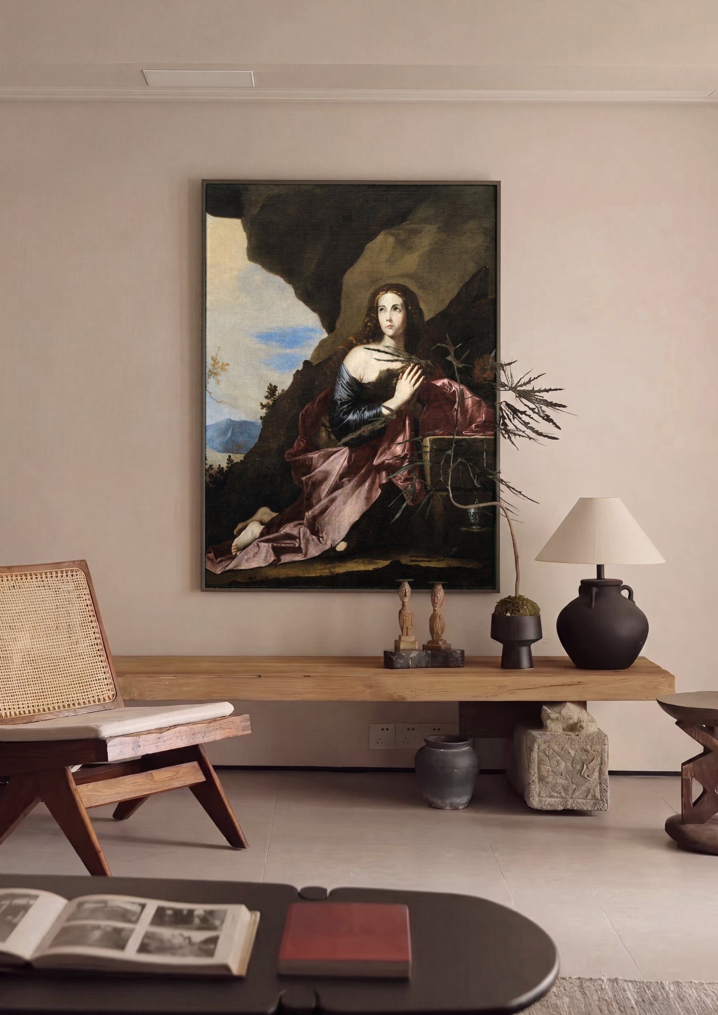Quadro Decorativo Madalena Penitente - Jusepe de Ribera | quadro emoldurado na parede