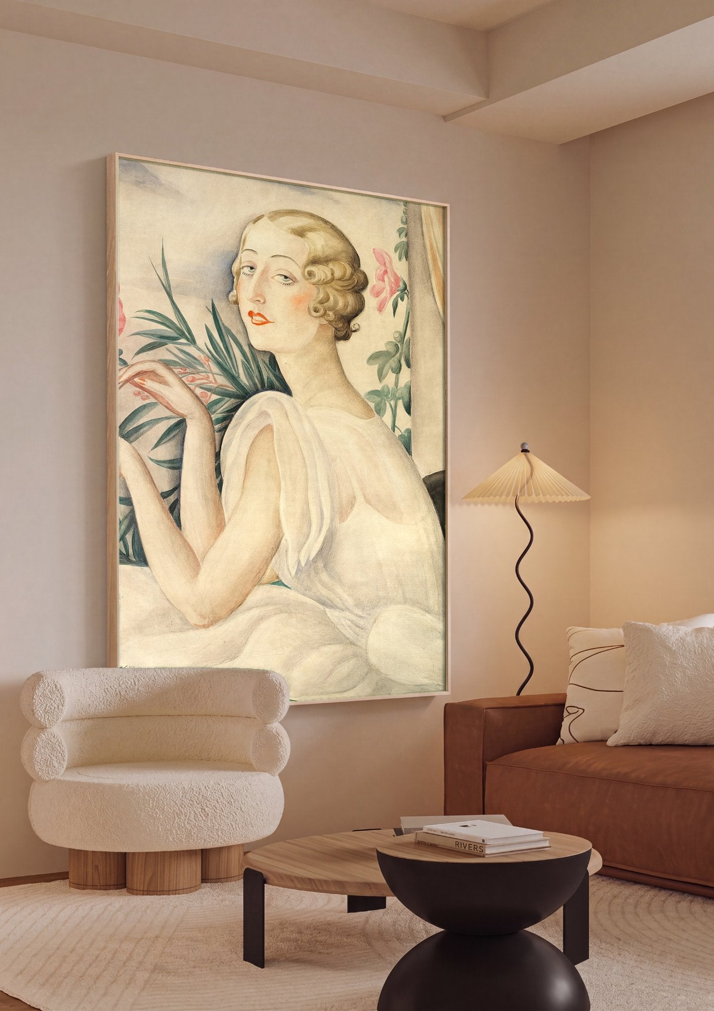 Quadro Decorativo A Mulher e as Flores - Gerda Wegener em ambiente decorado