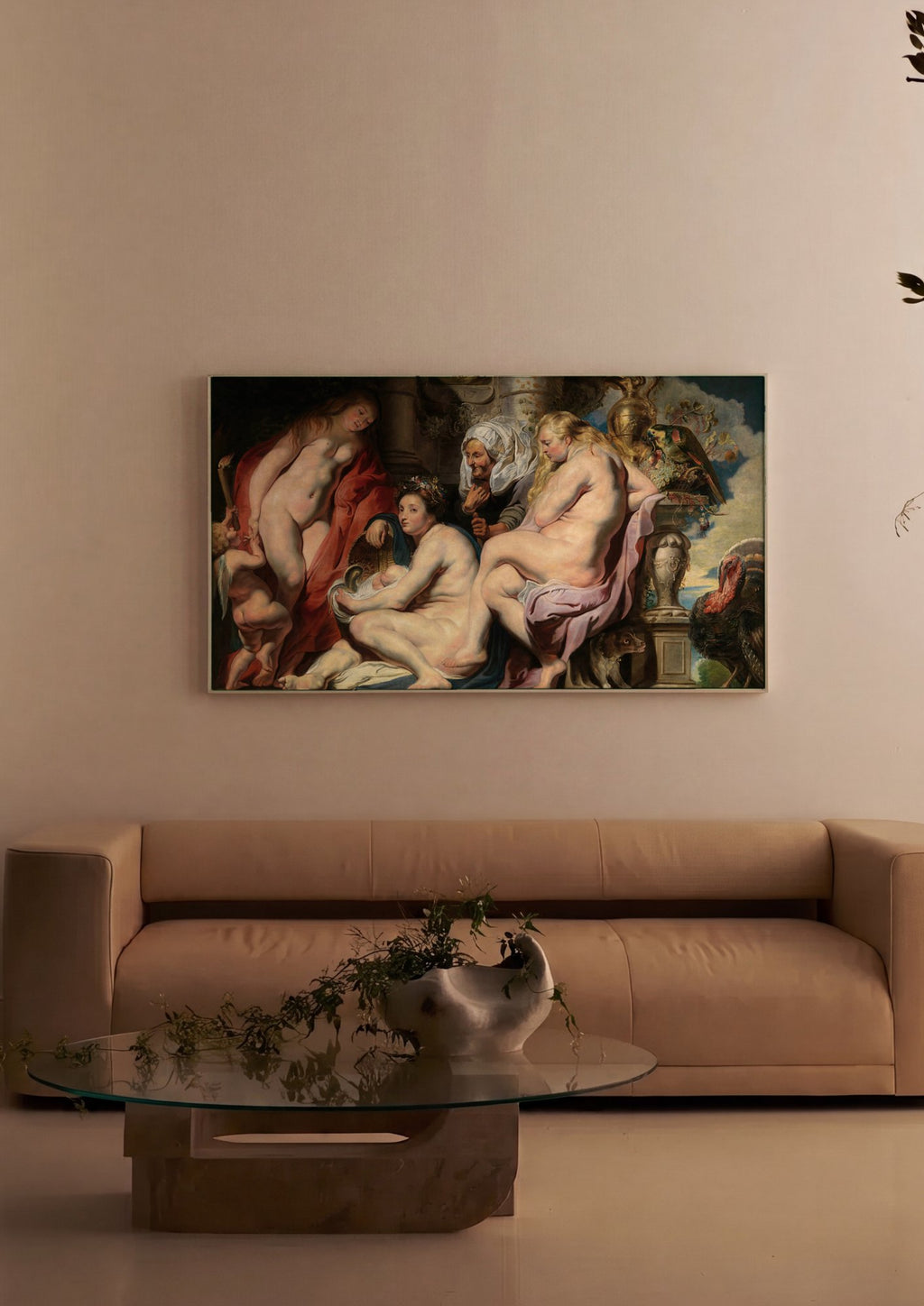 Quadro Decorativo A Abundância (As Três Graças) - Jacob Jordaens em ambiente decorado
