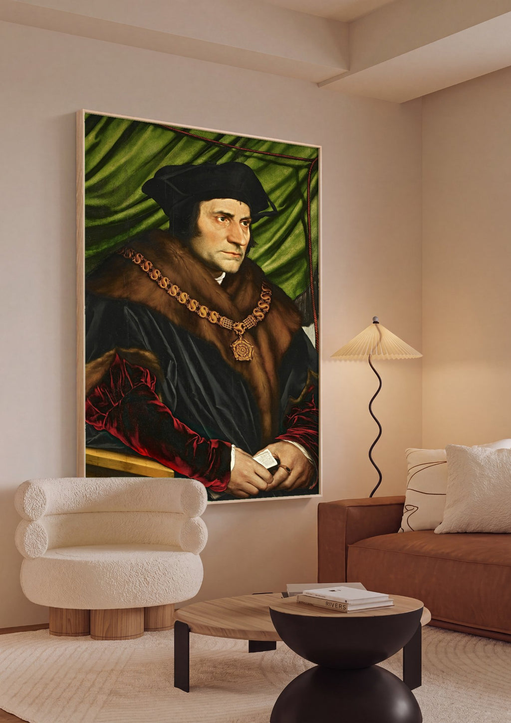 Quadro Decorativo Sir Thomas More - Hans Holbein em ambiente decorado
