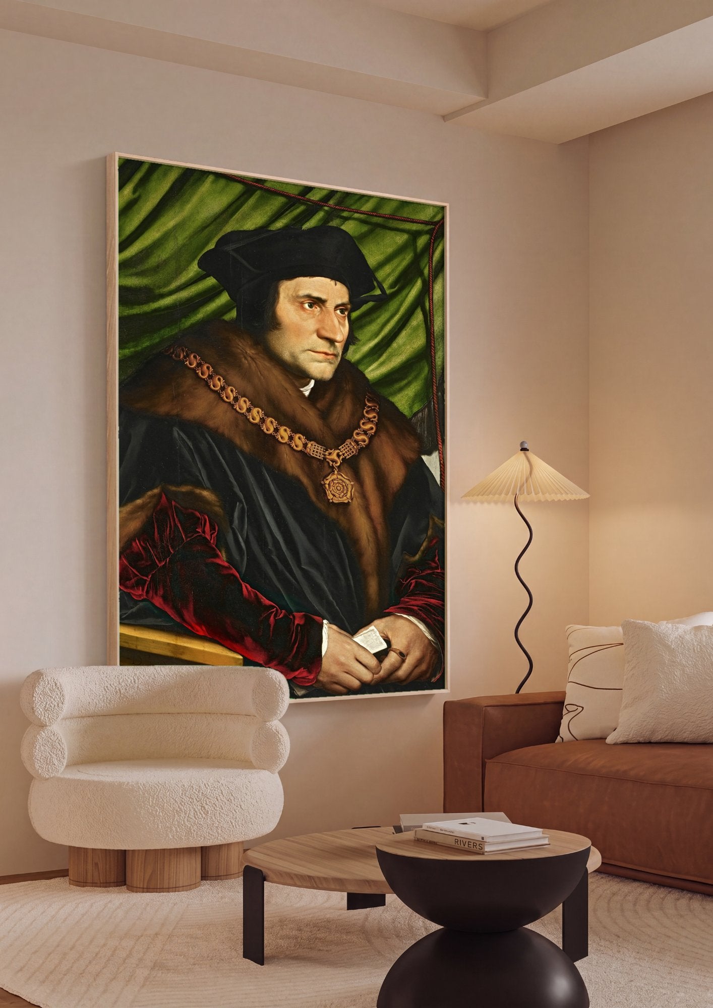 Quadro Decorativo Sir Thomas More - Hans Holbein em ambiente decorado