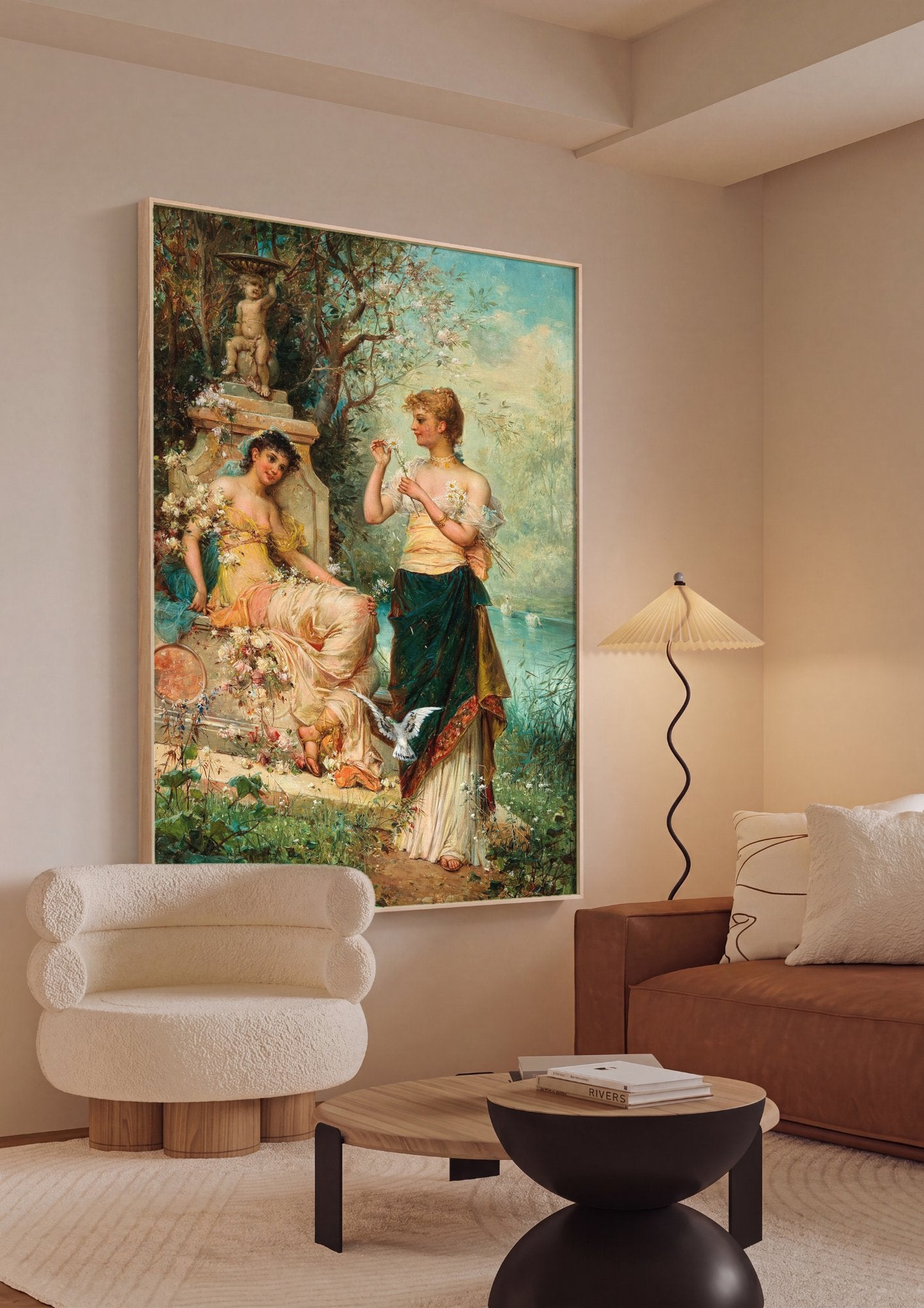 Quadro Decorativo A Oferenda de Flores - Hans Zatzka em ambiente decorado