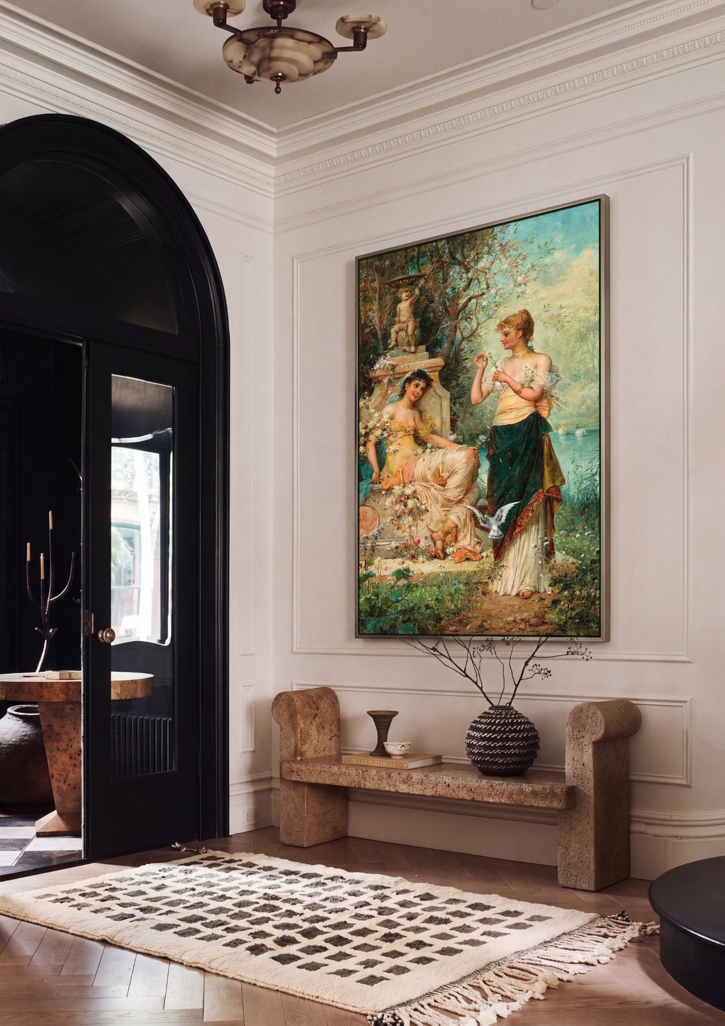 Quadro Decorativo A Oferenda de Flores - Hans Zatzka em ambiente decorado