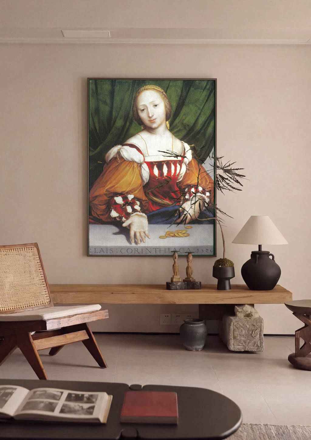 Quadro Decorativo Lais de Corinto - Hans Holbein, o Jovem em ambiente decorado