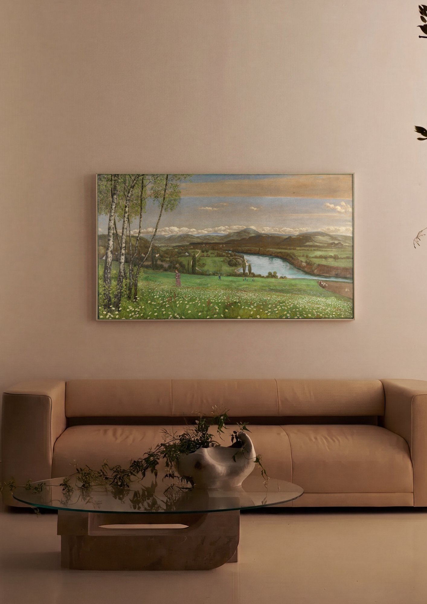 Quadro Decorativo Paisagem com Bétulas - Hans Thoma em ambiente decorado