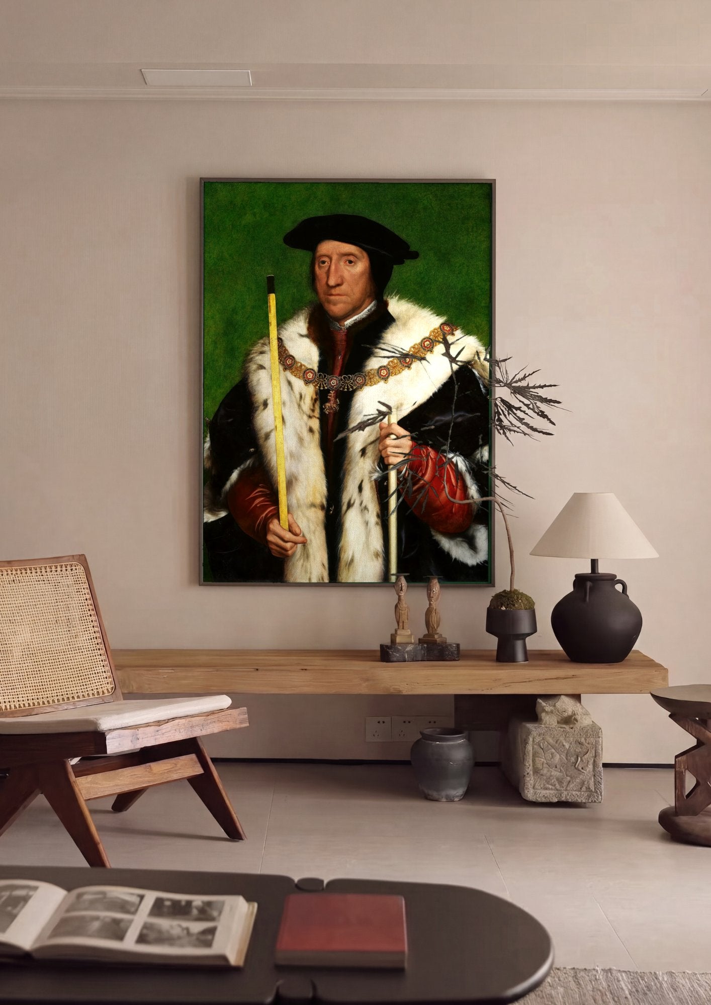 Quadro Decorativo 'Sir Thomas More' - Hans Holbein, o Jovem em ambiente decorado