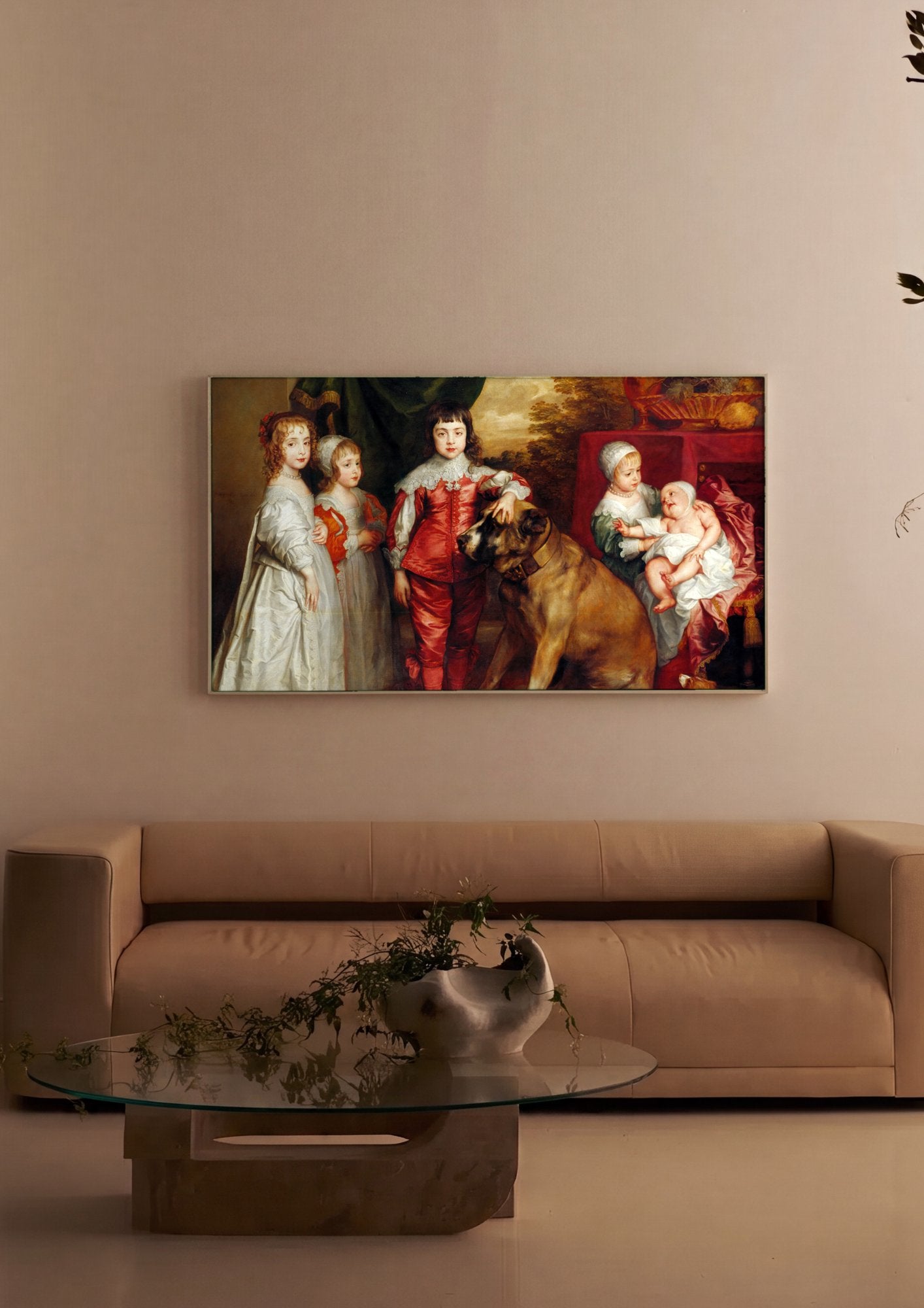 Quadro Decorativo Os Filhos de Carlos I - Van Dyck em ambiente decorado