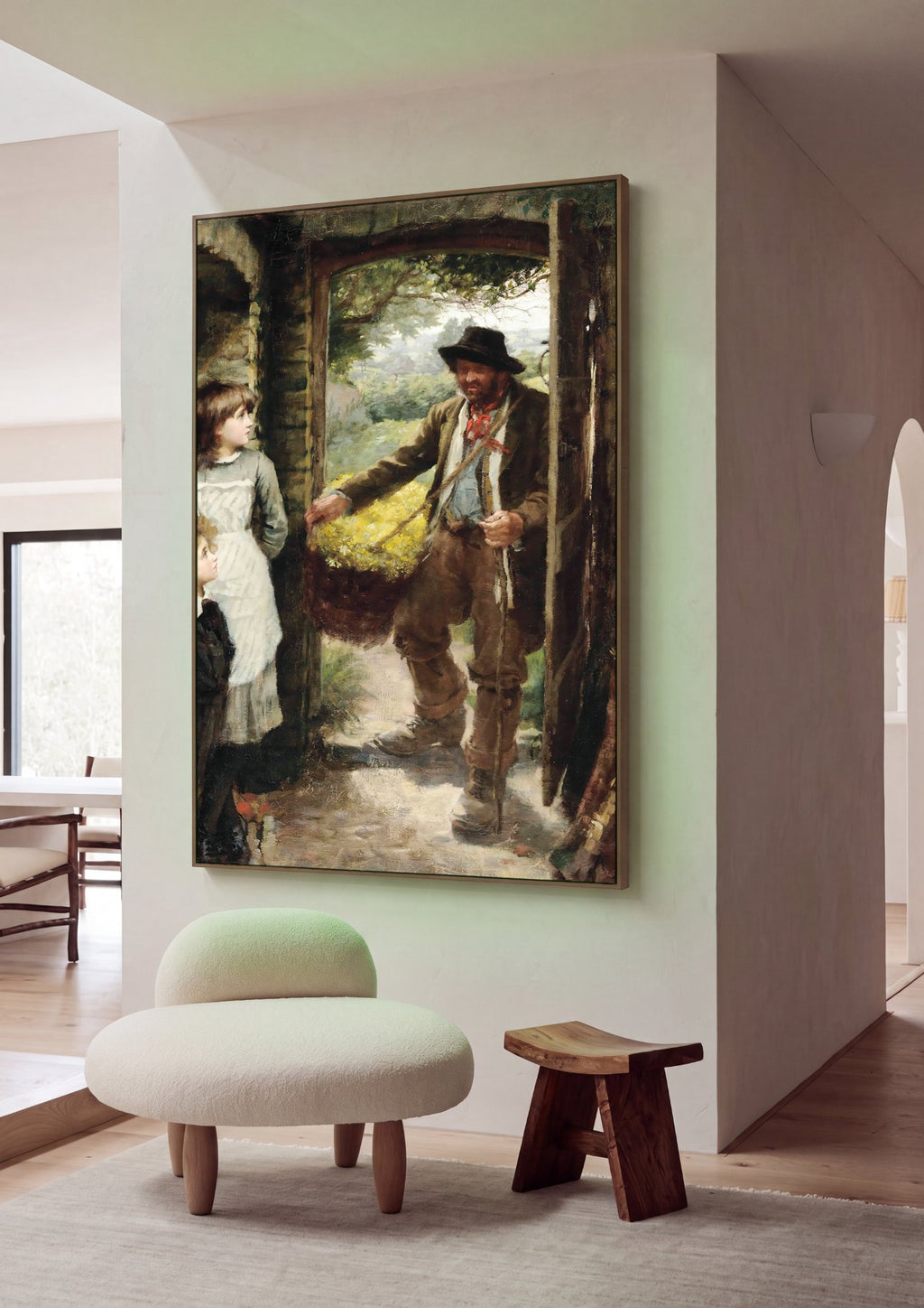 Quadro Decorativo O Vendedor de Flores - James Jebusa Shannon em ambiente decorado