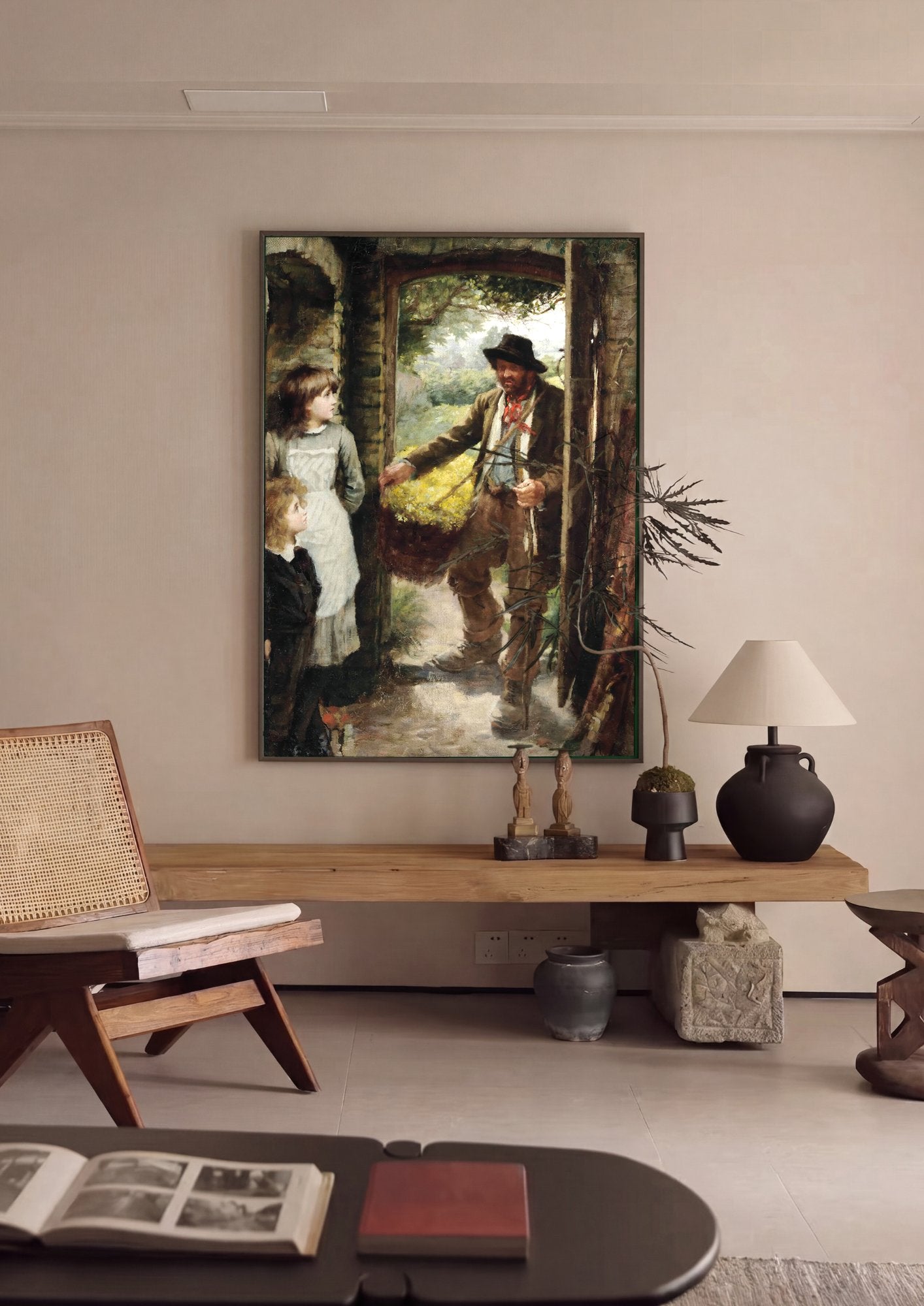 Quadro Decorativo O Vendedor de Flores - James Jebusa Shannon em ambiente decorado