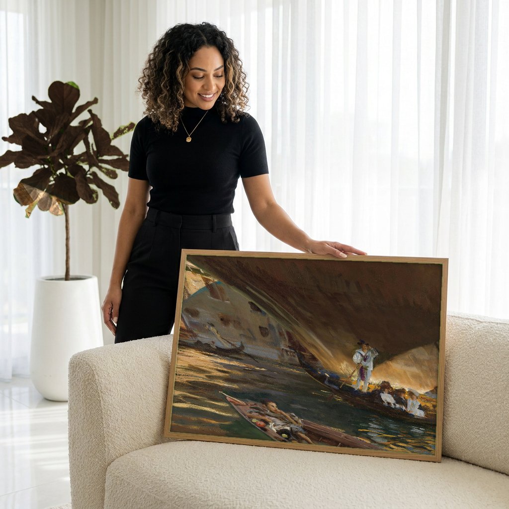 Quadro Decorativo A Ponte dos Suspiros - John Singer Sargent com modelo em ambiente