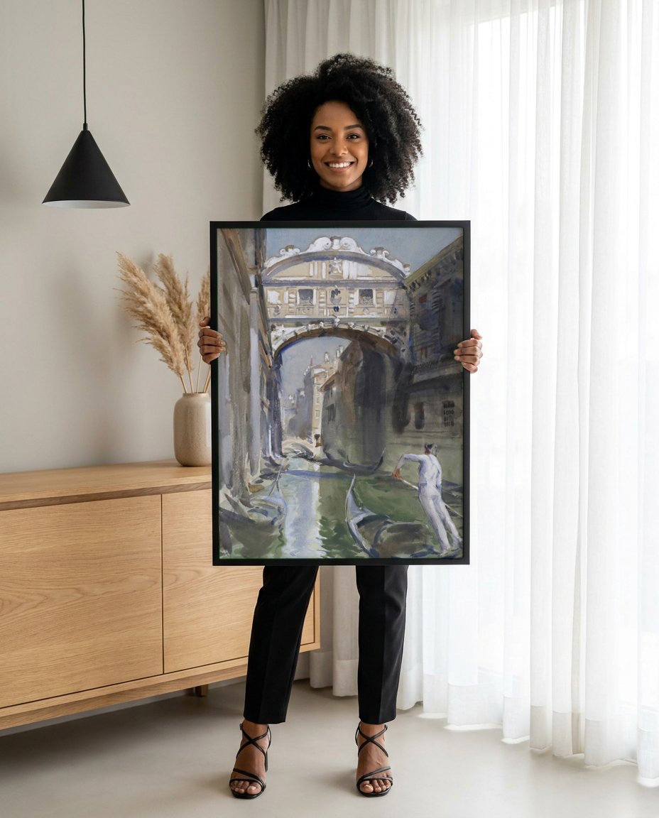 Quadro Decorativo A Ponte dos Suspiros - John Singer Sargent com modelo em ambiente