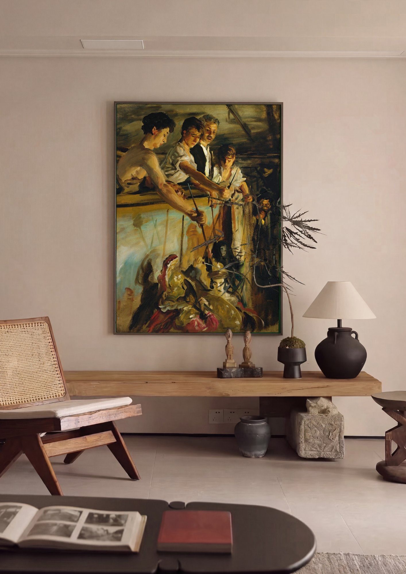 Quadro Decorativo A Cena de Marionetes - John Singer Sargent em ambiente decorado