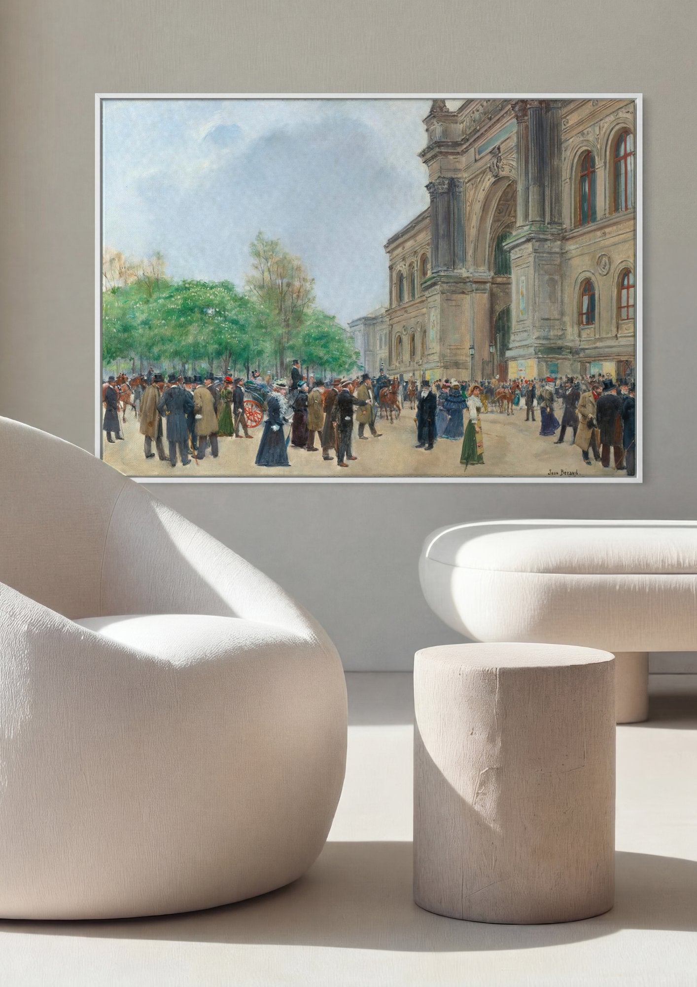 Quadro Decorativo Cena Urbana em Paris - Jean Béraud em ambiente decorado
