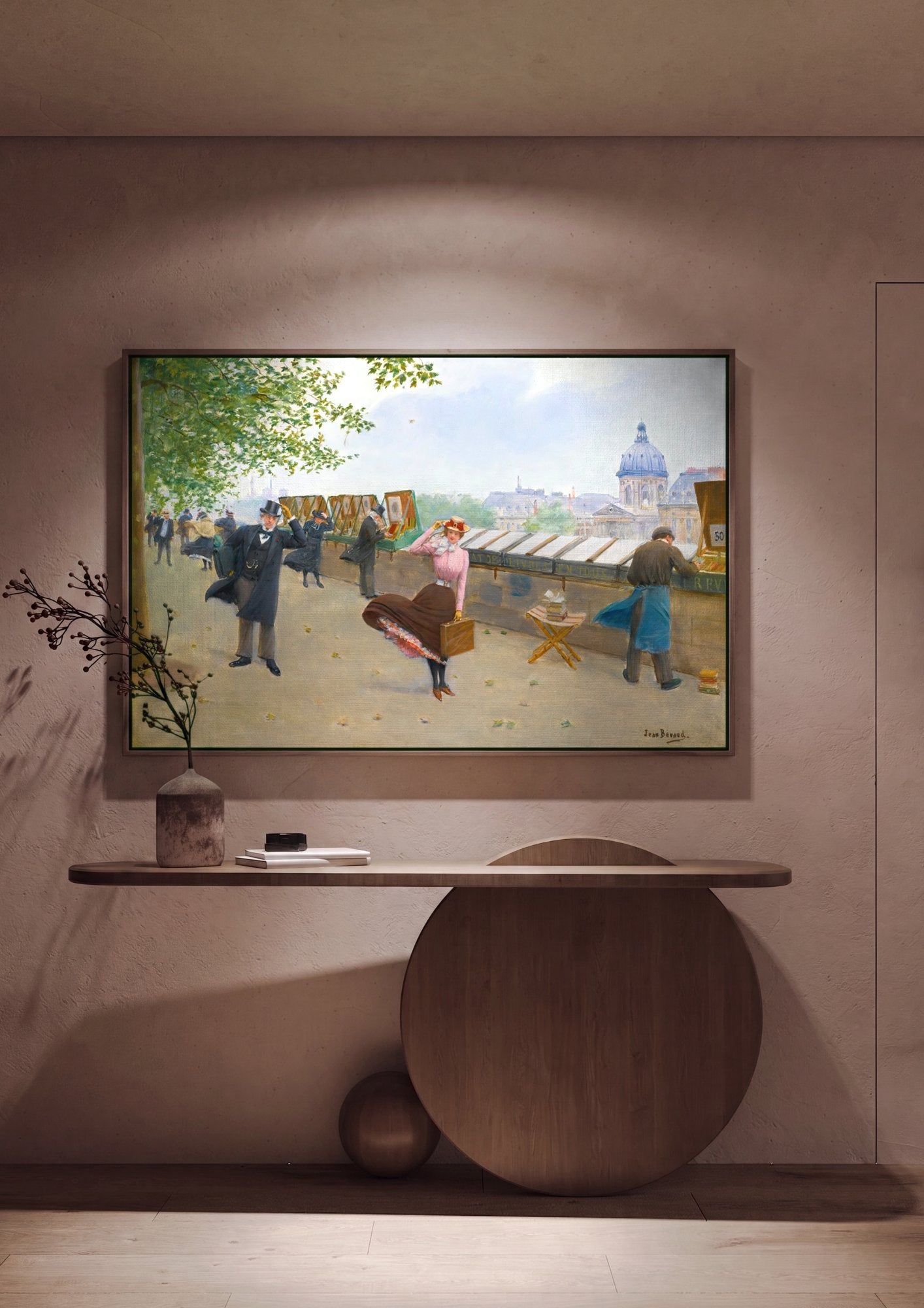 Quadro Decorativo Cena Urbana de Paris - Jean Béraud em ambiente decorado