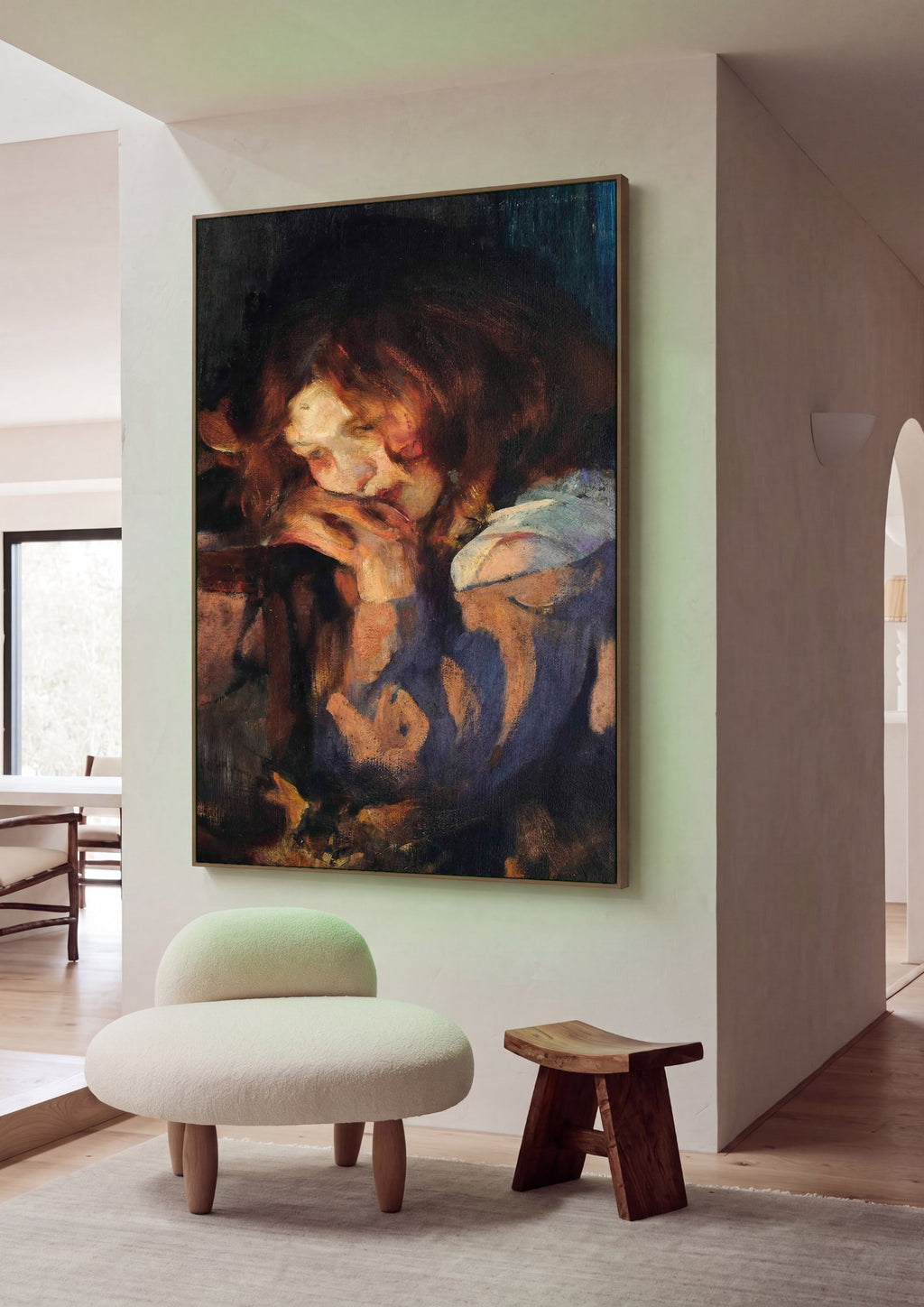 Quadro Decorativo A Contemplação - James Jebusa Shannon em ambiente decorado
