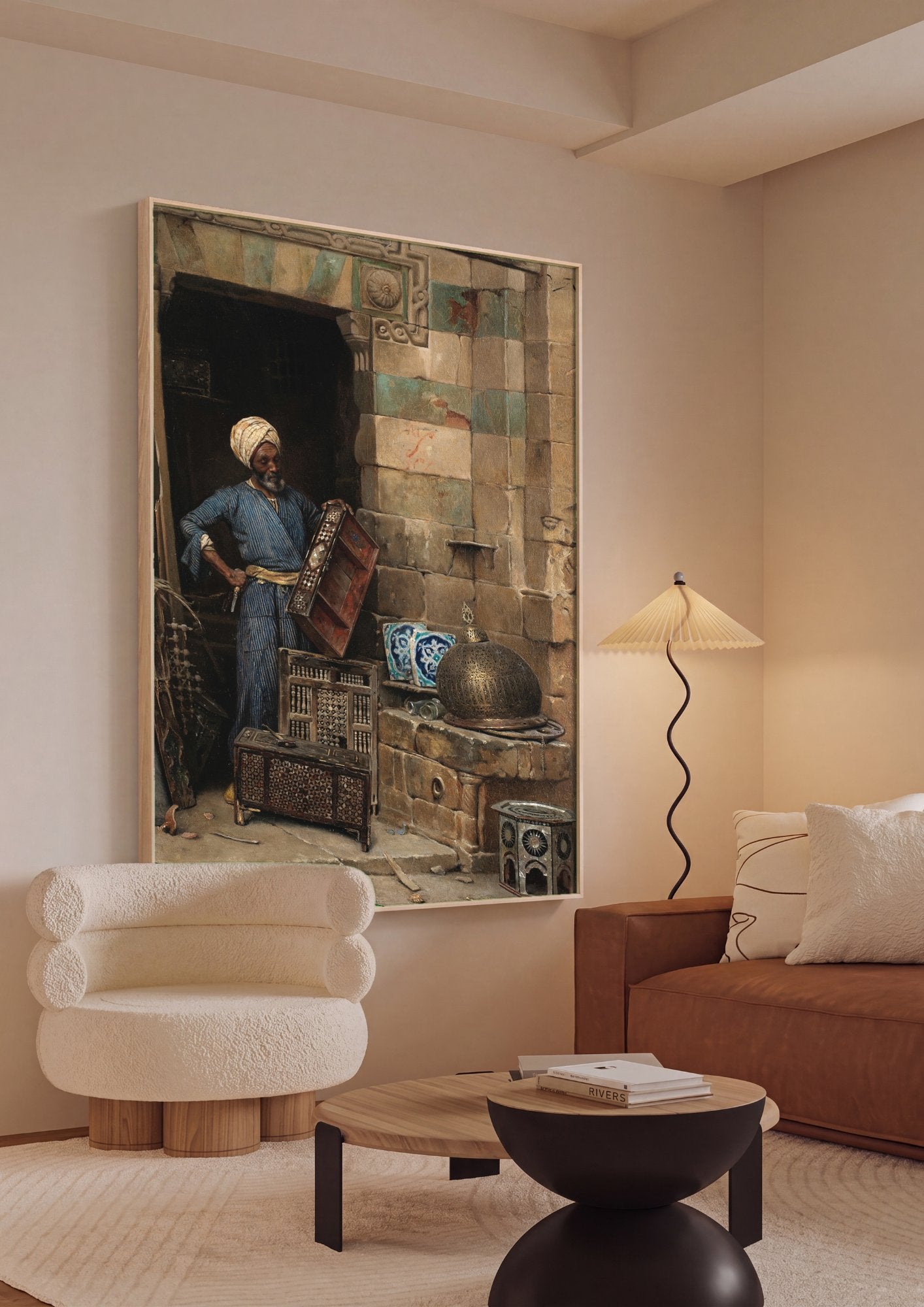 Quadro Decorativo O Vendedor de Caixas - Ludwig Deutsch em ambiente decorado