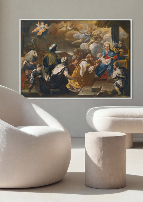 Quadro Decorativo A Adoração dos Magos - Luca Giordano em ambiente decorado