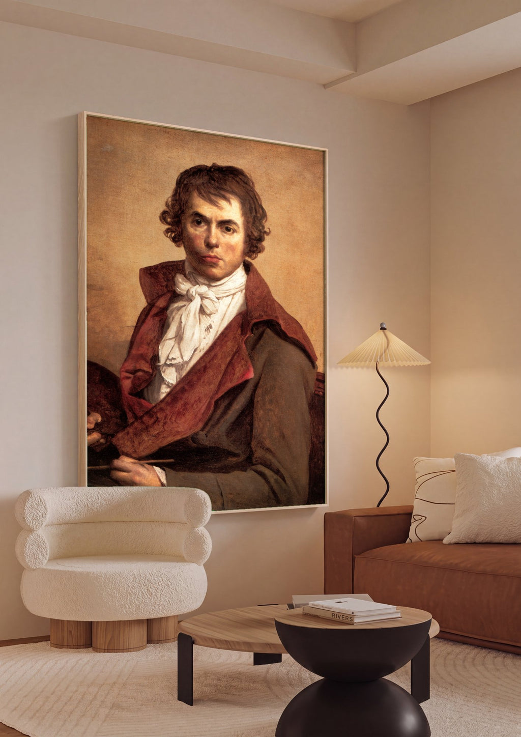 Quadro Decorativo Autorretrato - Jacques-Louis David em ambiente decorado