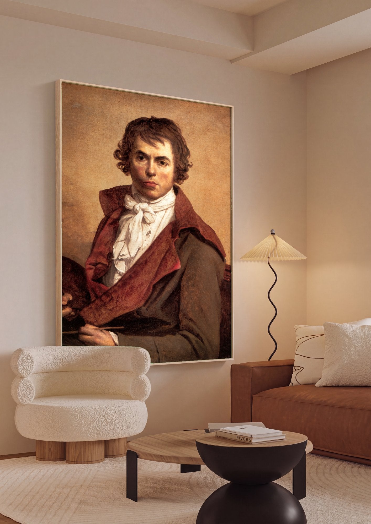 Quadro Decorativo Autorretrato - Jacques-Louis David em ambiente decorado